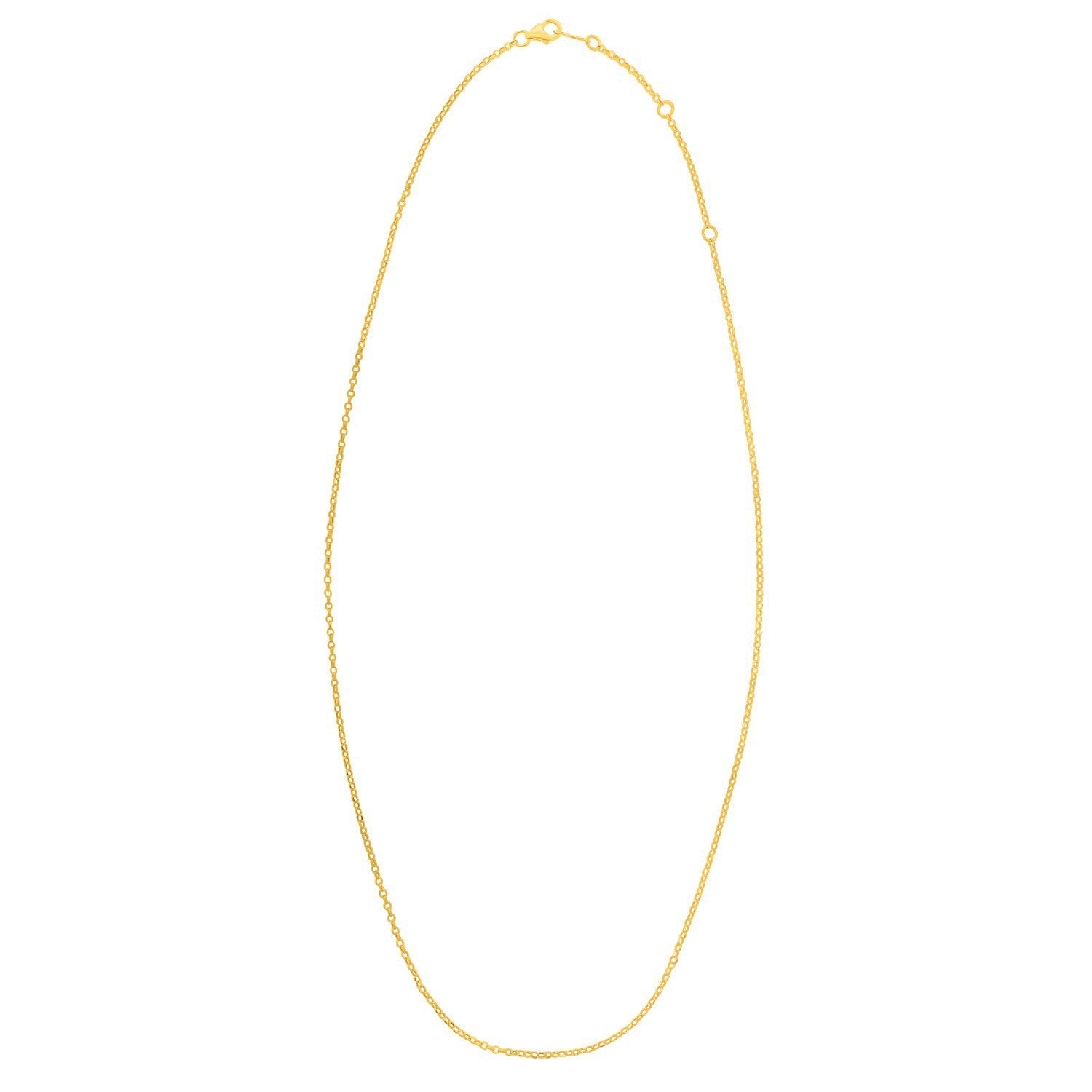 Double Extendable Cable Chain in 14k Yellow Gold 1.40 mm on sale at MyriadMart
