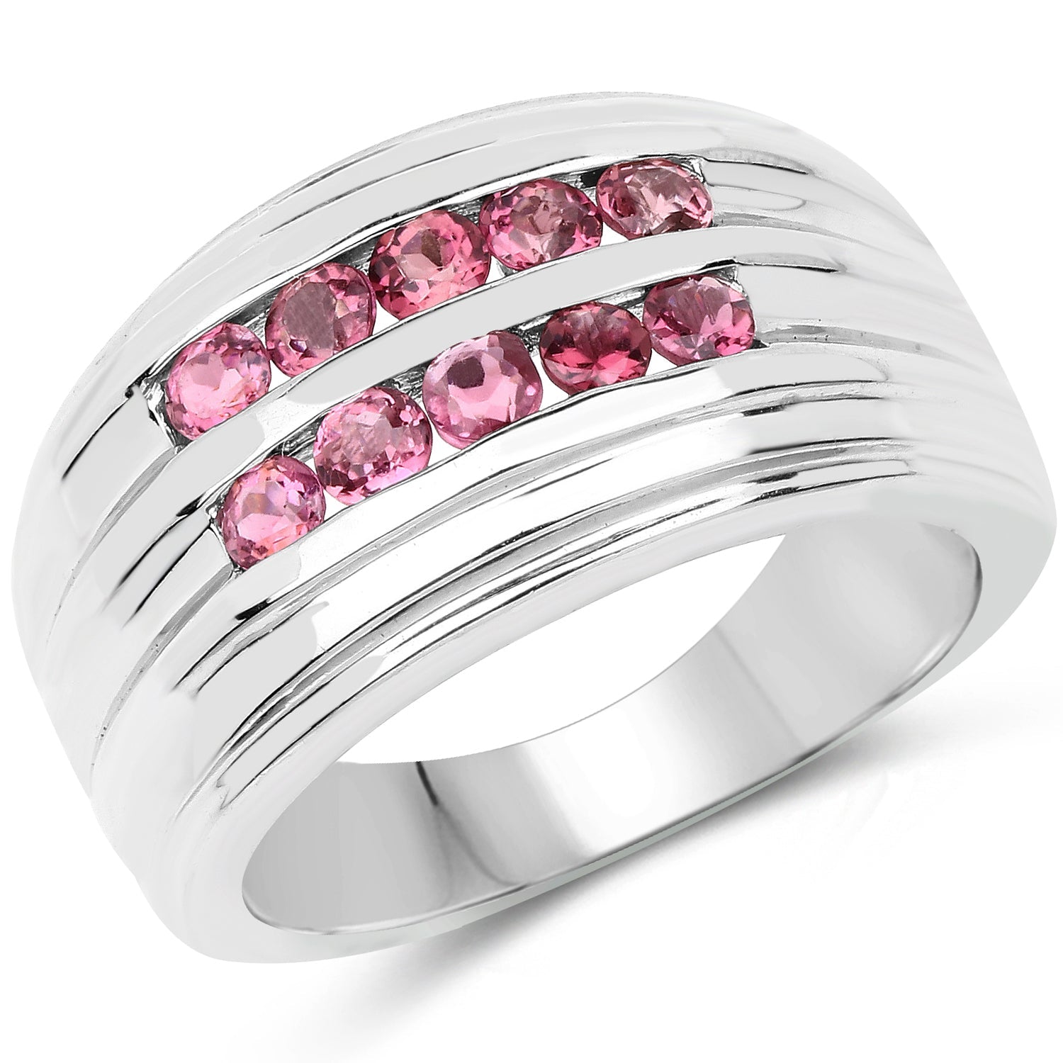 1.00 Carat Genuine Pink Tourmaline .925 Sterling Silver Ring on sale at MyriadMart