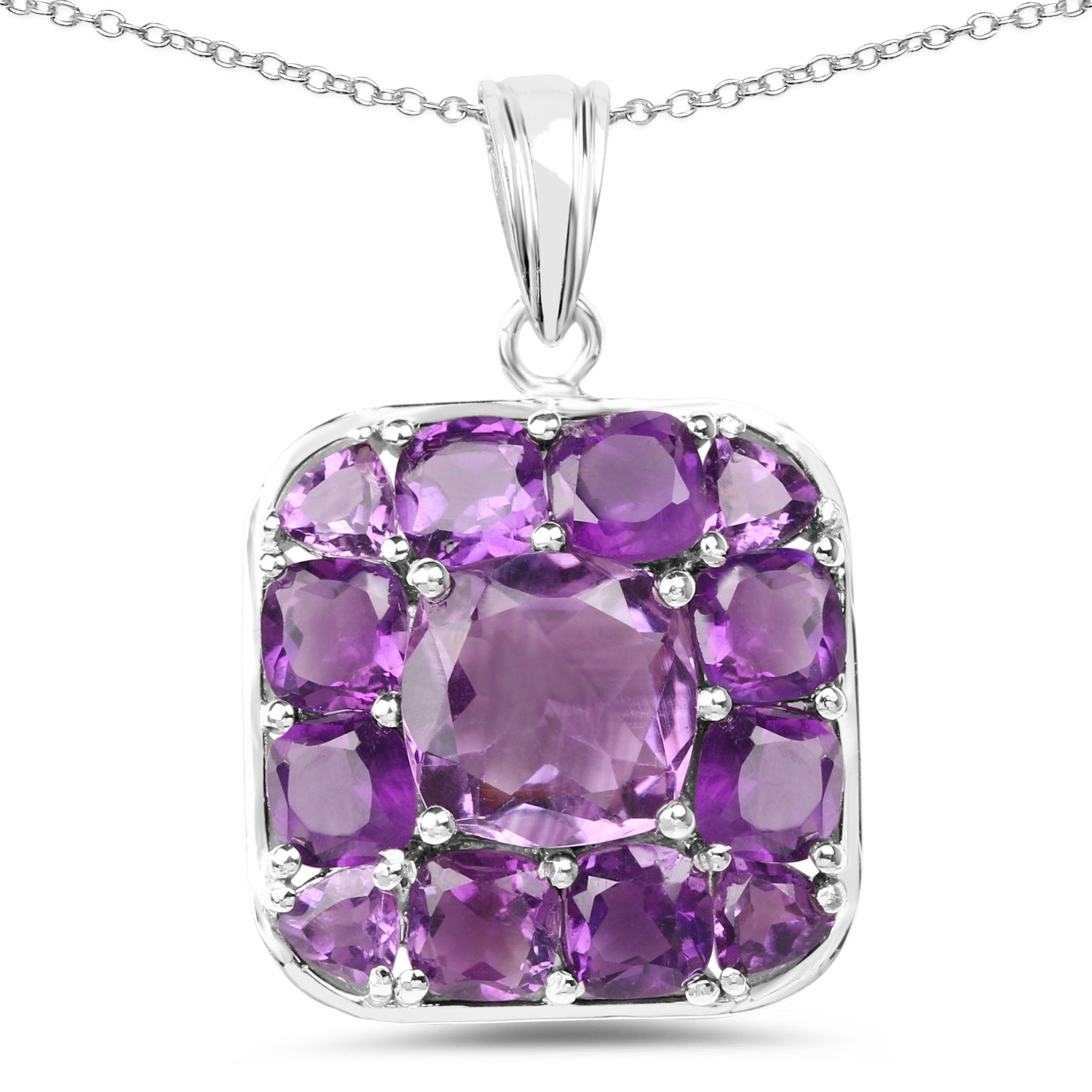 8.20 Carat Genuine Amethyst .925 Sterling Silver Pendant on sale at MyriadMart