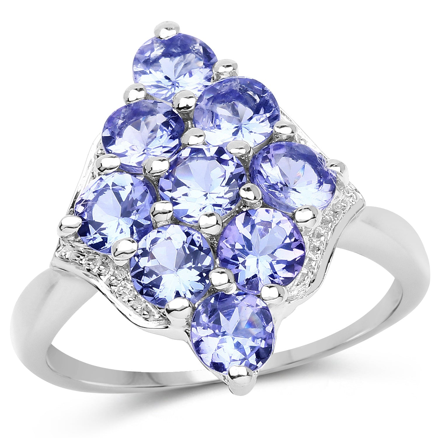 2.07 Carat Genuine Tanzanite .925 Sterling Silver Ring on sale at MyriadMart