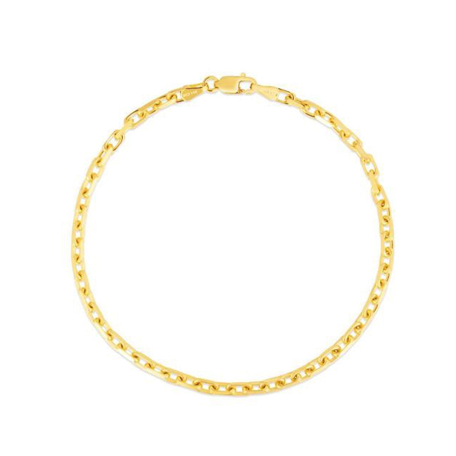 14k Yellow Gold French Cable Chain Bracelet 2.50 mm on sale at MyriadMart