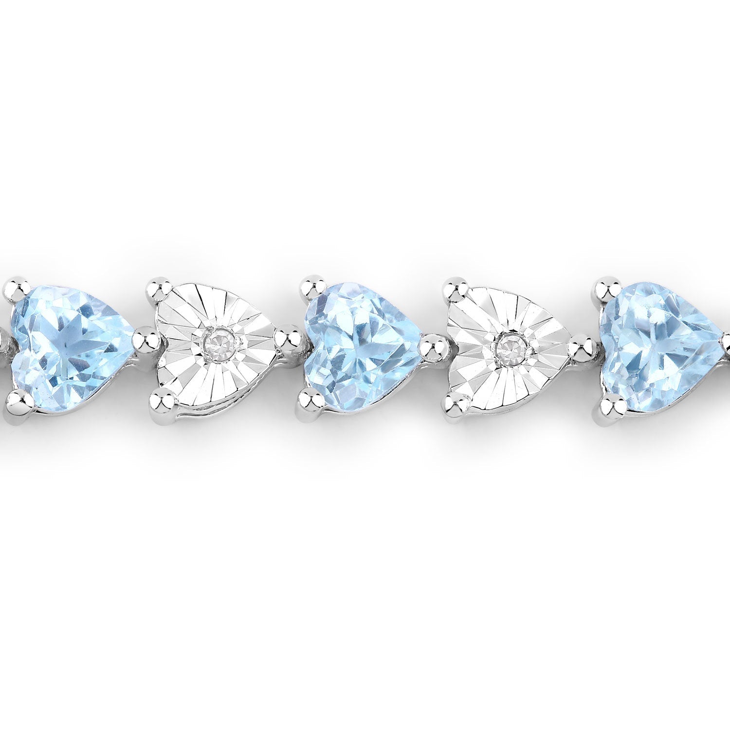 7.64 Carat Genuine Blue Topaz and White Diamond .925 Sterling Silver Bracelet on sale at MyriadMart