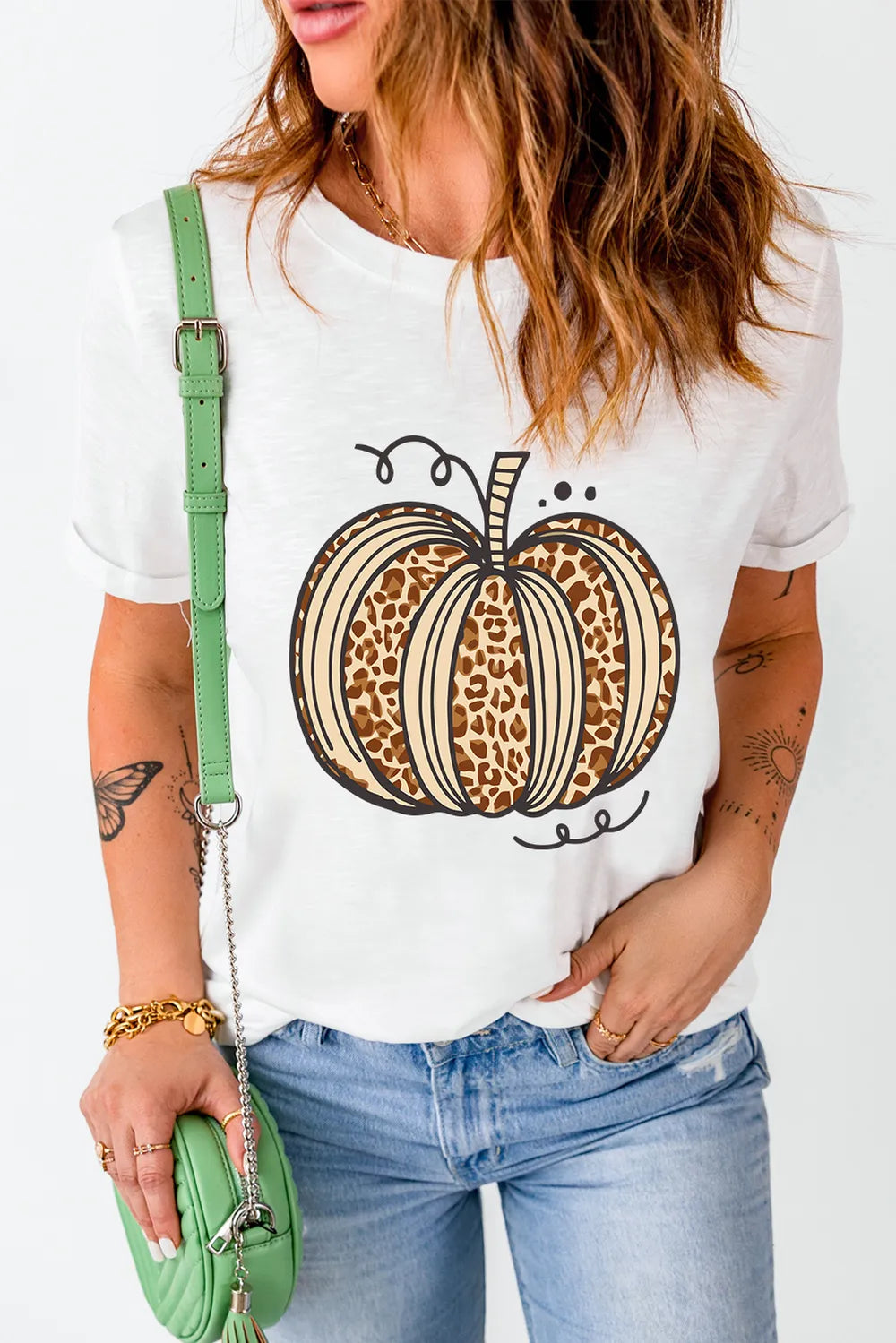Pumpkin Round Neck Short Sleeve T-Shirt - MyriadMart