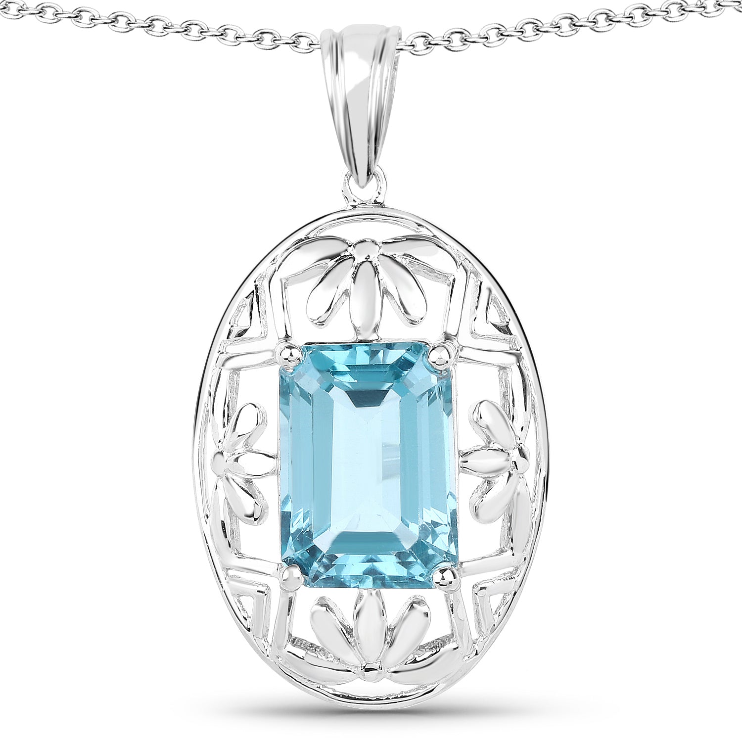 9.60 Carat Genuine Green Topaz .925 Sterling Silver Pendant on sale at MyriadMart