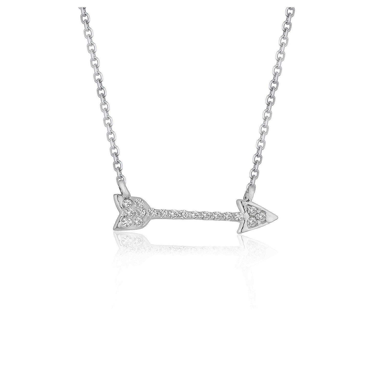 Diamond Arrow Style Pendant in 14k White Gold 1/10 cttw on sale at MyriadMart