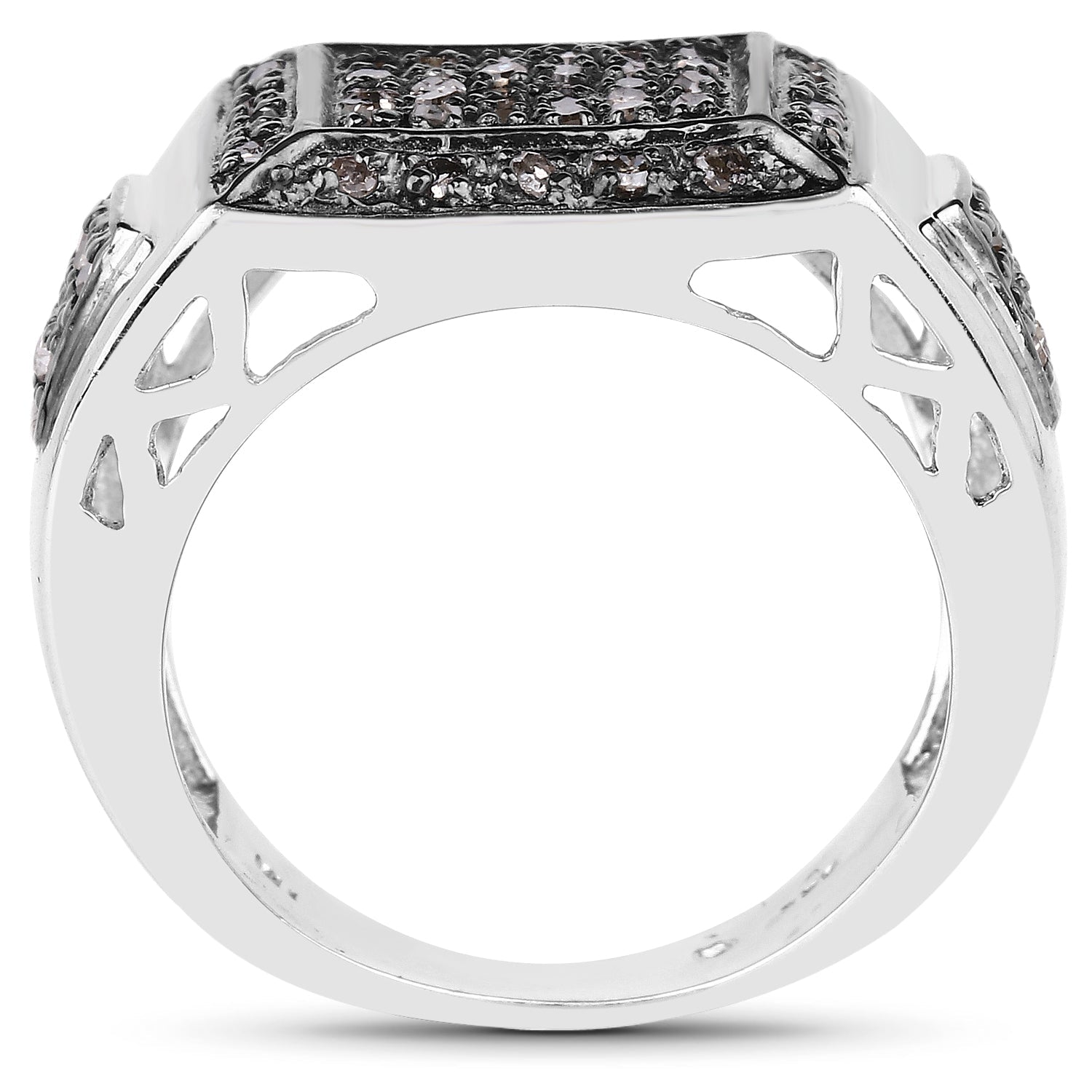 0.52 Carat Genuine Champagne Diamond .925 Sterling Silver Ring on sale at MyriadMart