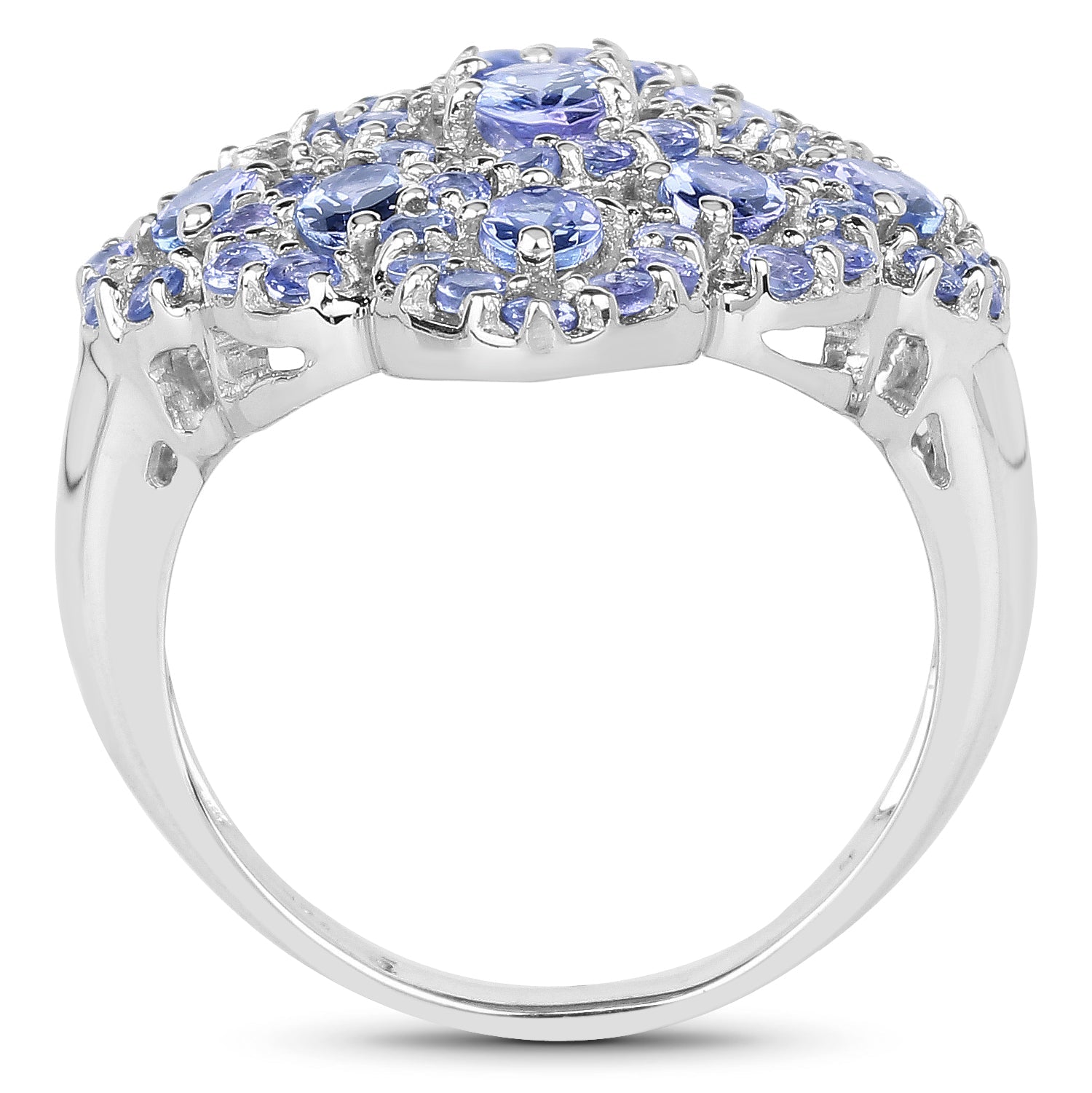 3.31 Carat Genuine Tanzanite .925 Sterling Silver Ring on sale at MyriadMart
