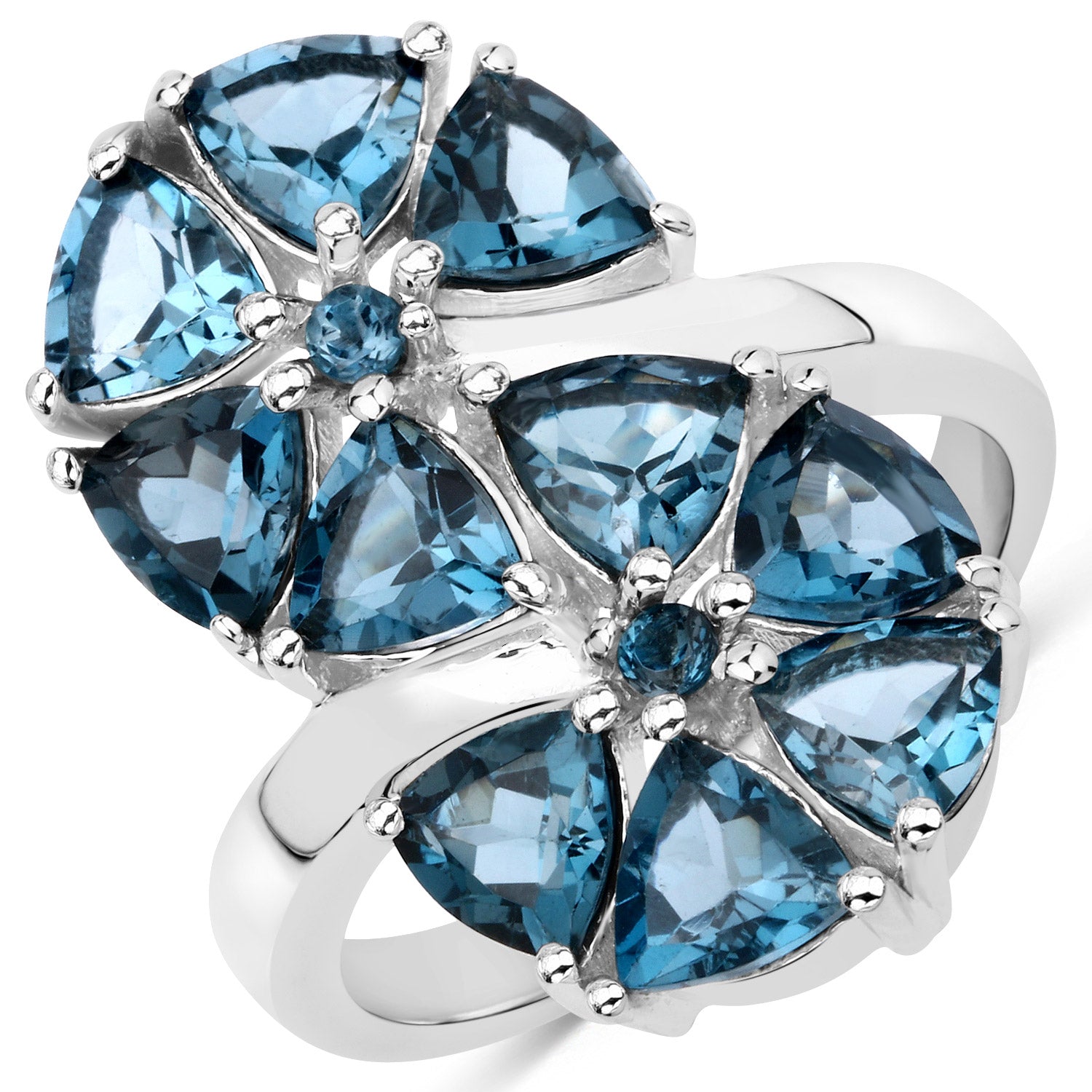 5.10 Carat Genuine London Blue Topaz .925 Sterling Silver Ring on sale at MyriadMart
