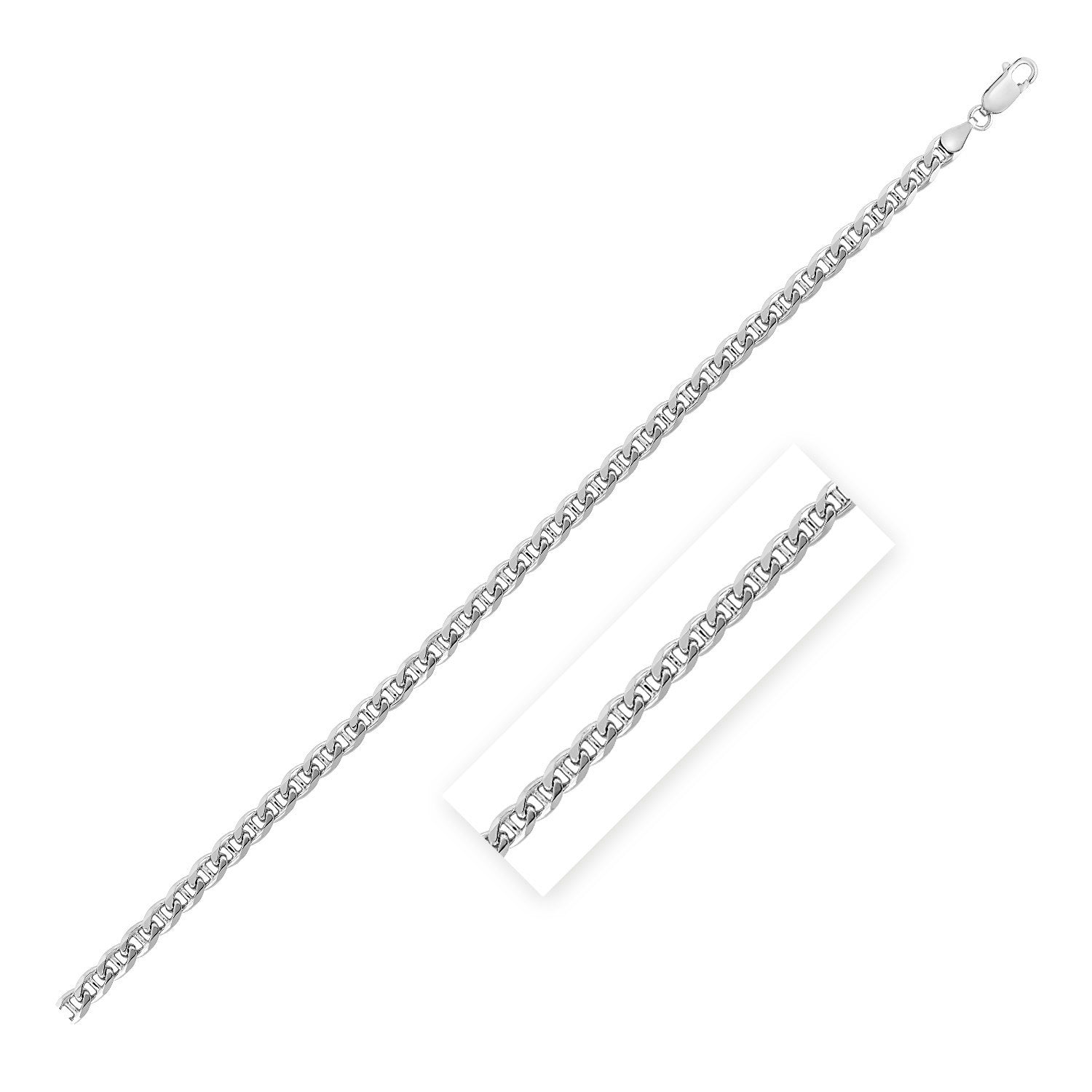 Sterling Silver Rhodium Plated Mariner Chain 5.6mm on sale at MyriadMart