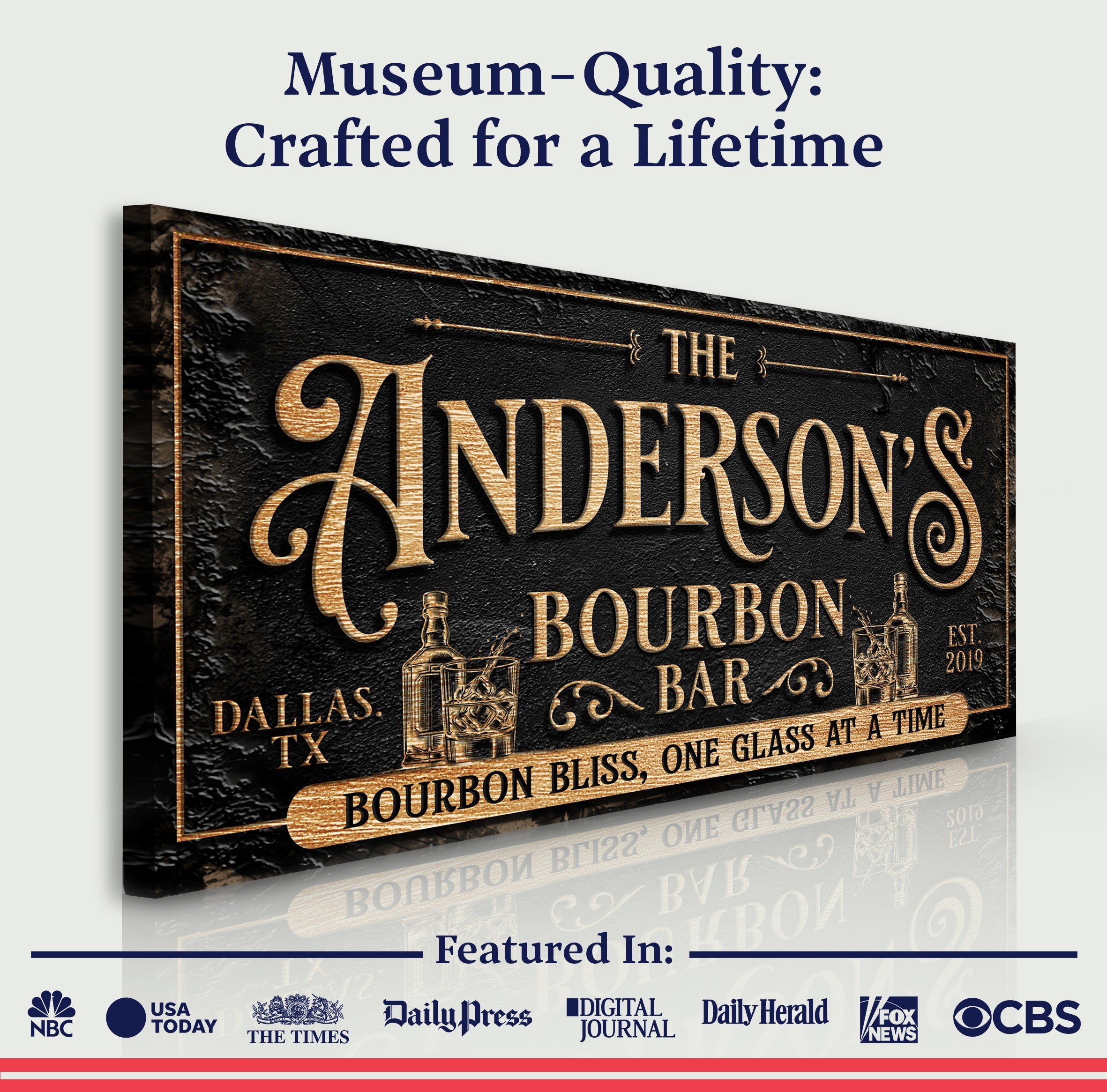 Personalized Bourbon Bar Sign III on sale at MyriadMart