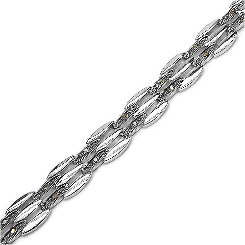 0.22 Carat Genuine Champagne Diamond .925 Sterling Silver Bracelet on sale at MyriadMart