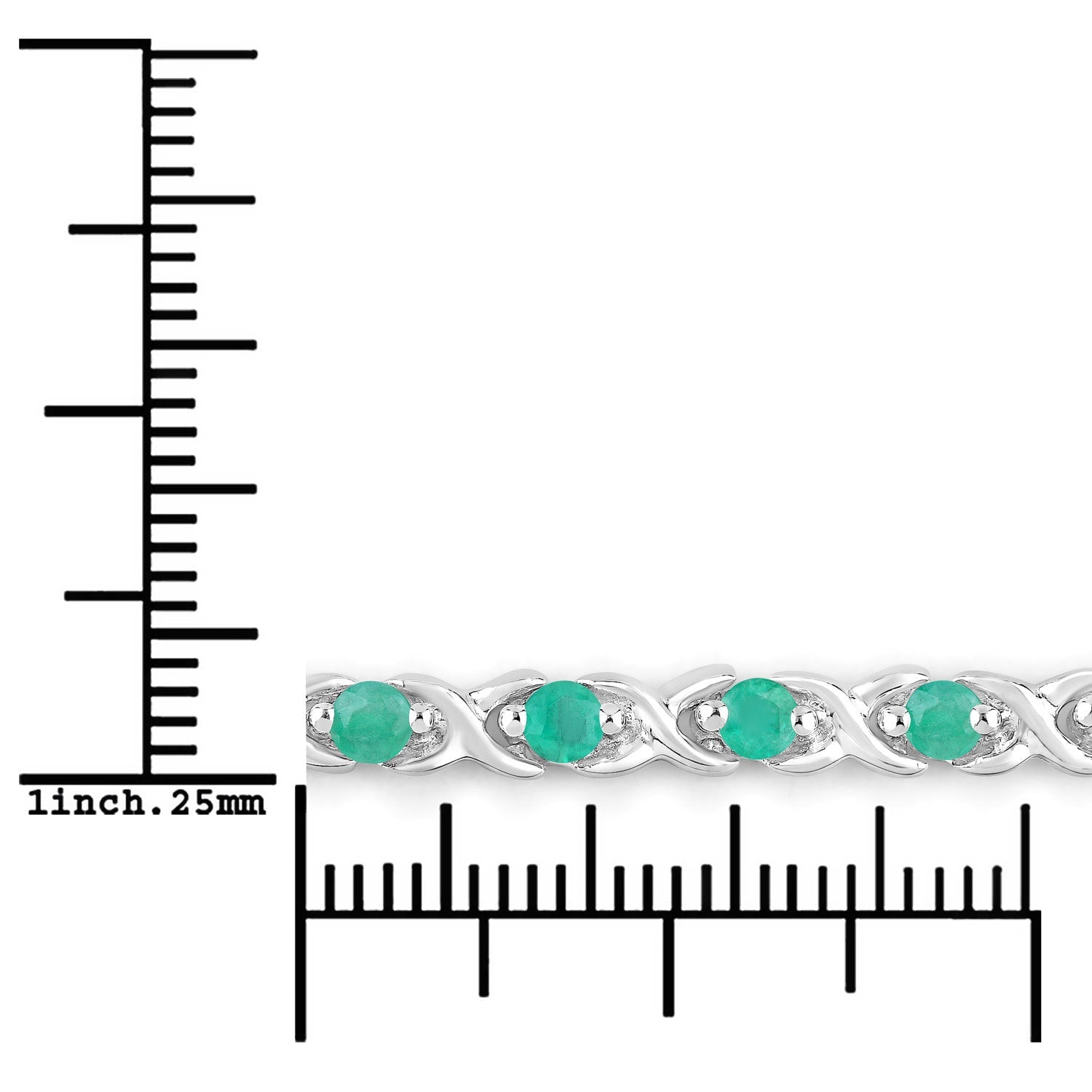 0.72 Carat Genuine Emerald .925 Sterling Silver Bracelet on sale at MyriadMart