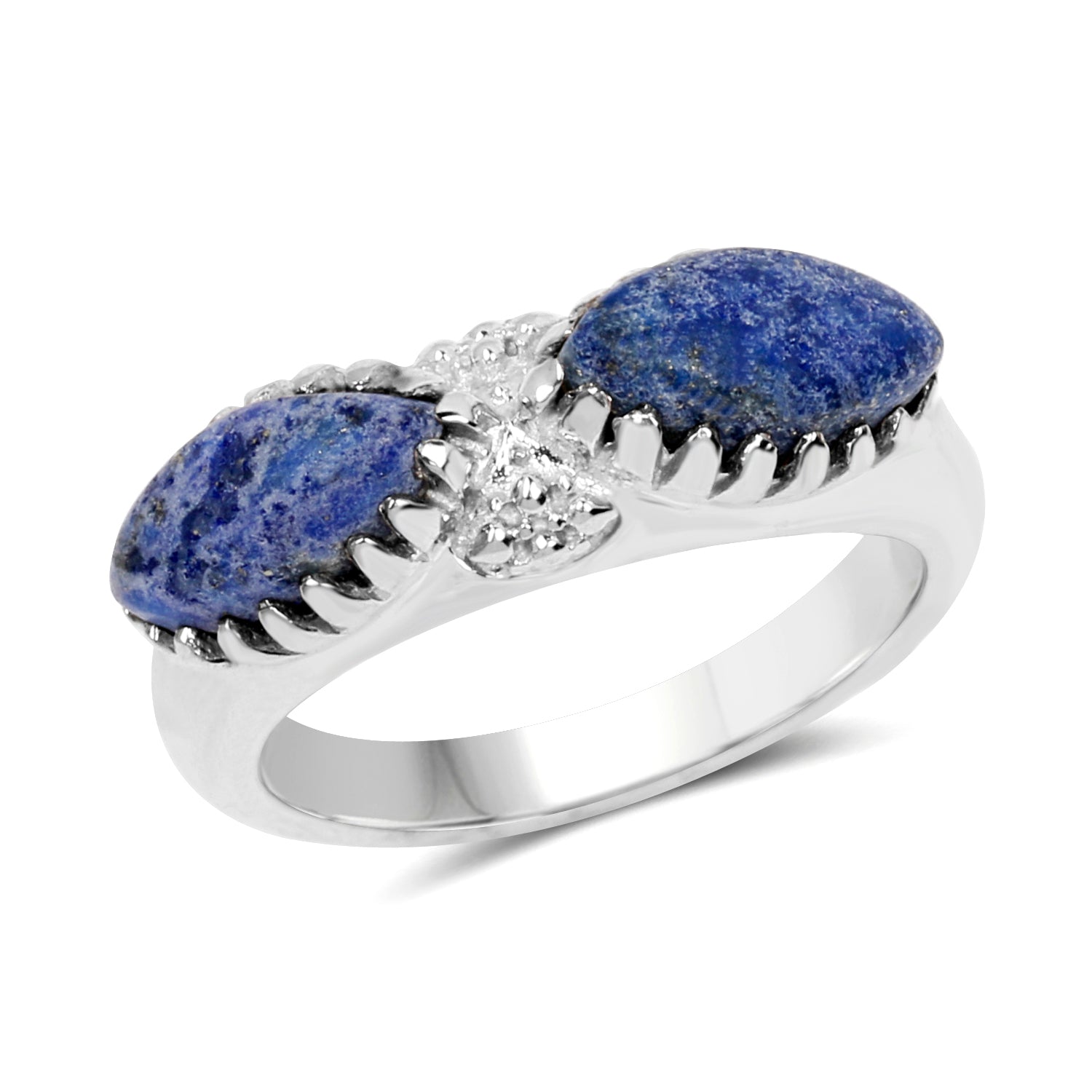 2.28 Carat Genuine Lapis Lazuli .925 Sterling Silver Ring on sale at MyriadMart