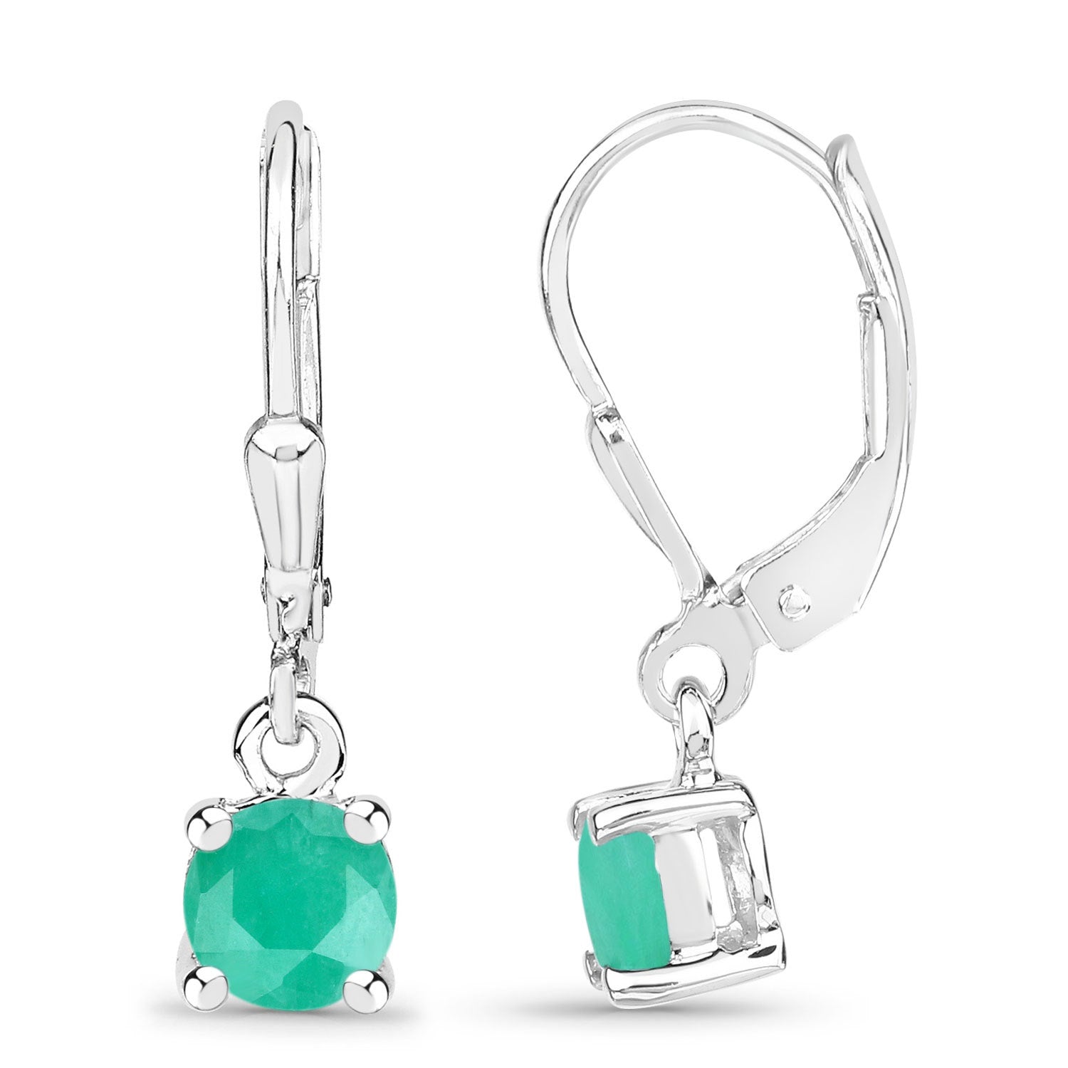 0.92 Carat Genuine Emerald .925 Sterling Silver Earrings on sale at MyriadMart