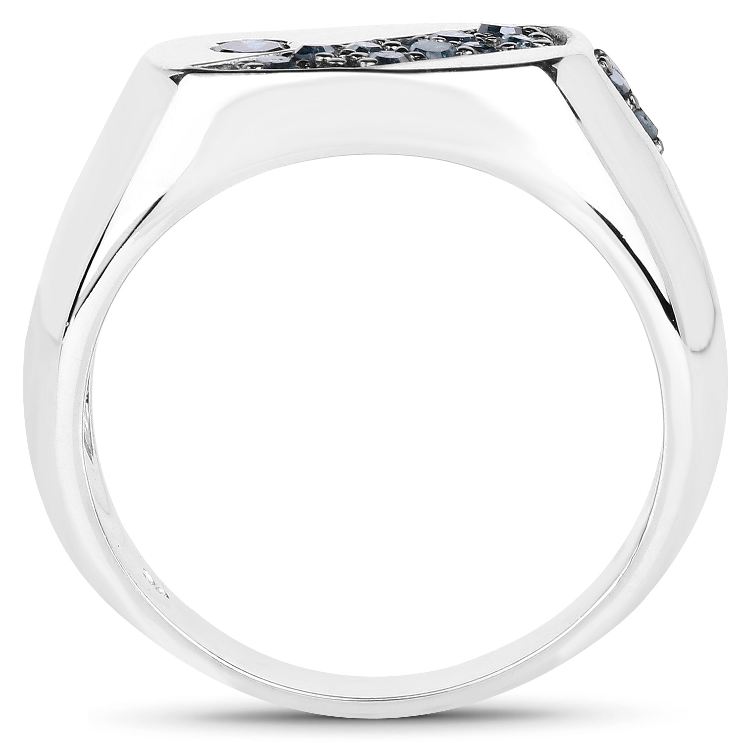 0.31 Carat Genuine Blue Diamond .925 Sterling Silver Ring on sale at MyriadMart