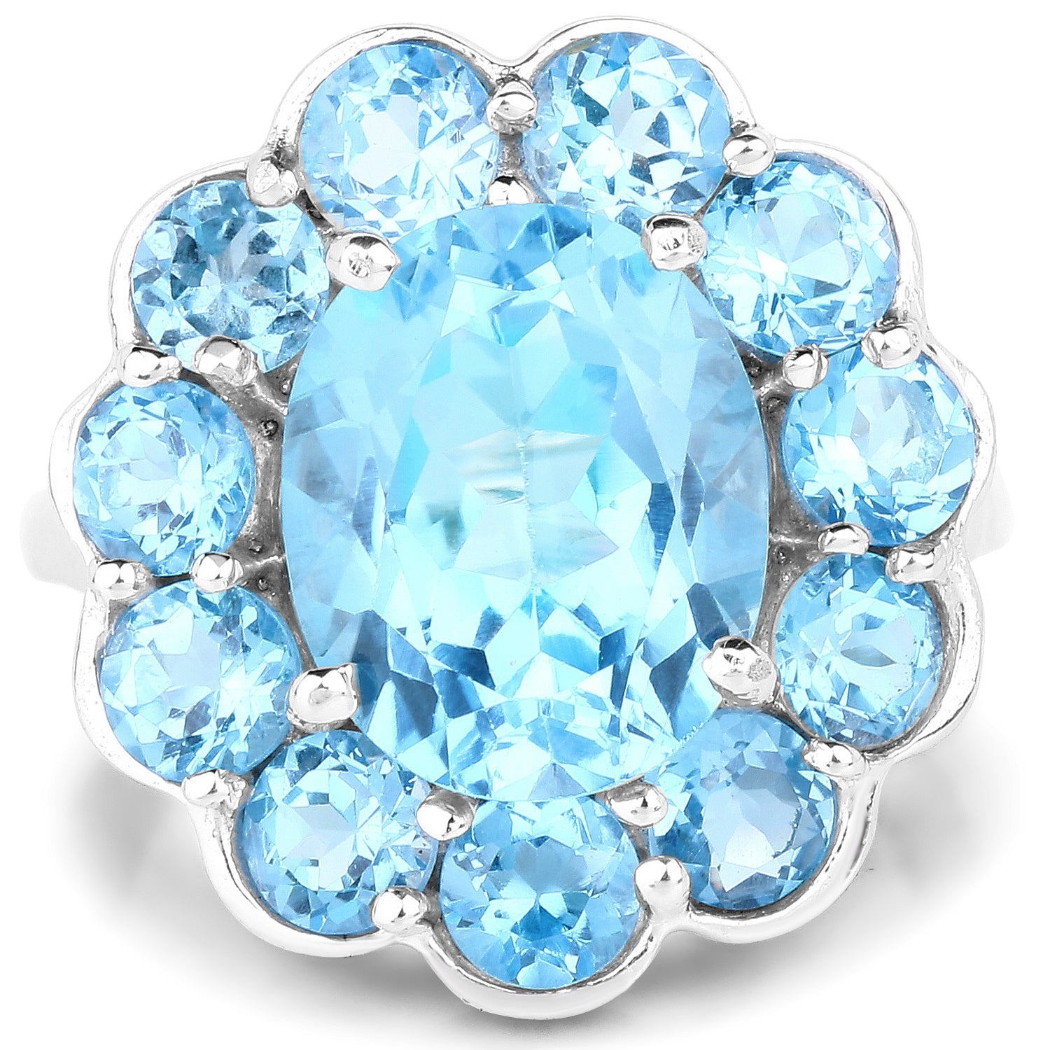 8.77 Carat Genuine Swiss Blue Topaz .925 Sterling Silver Ring on sale at MyriadMart