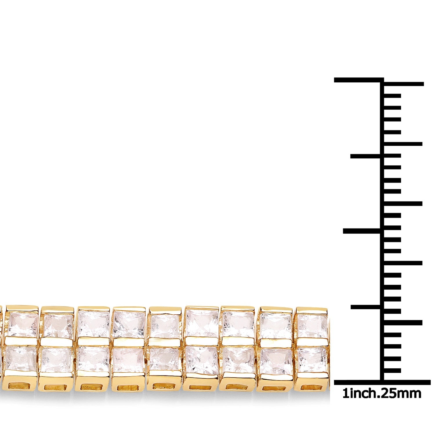 14K Yellow Gold Plated 9.52 Carat Genuine Blue Sapphire and White Sapphire .925 Sterling Silver Bracelet on sale at MyriadMart