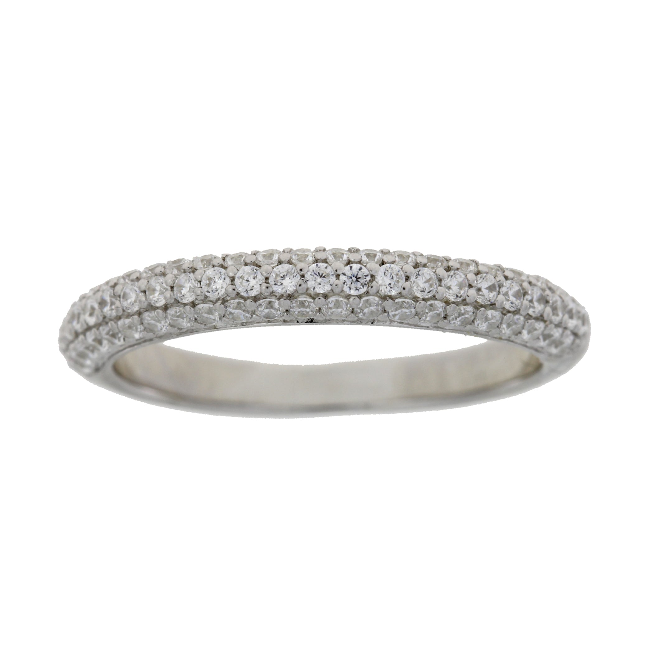 Cubic Zirconium Wedding Band Ring Sterling Silver on sale at MyriadMart