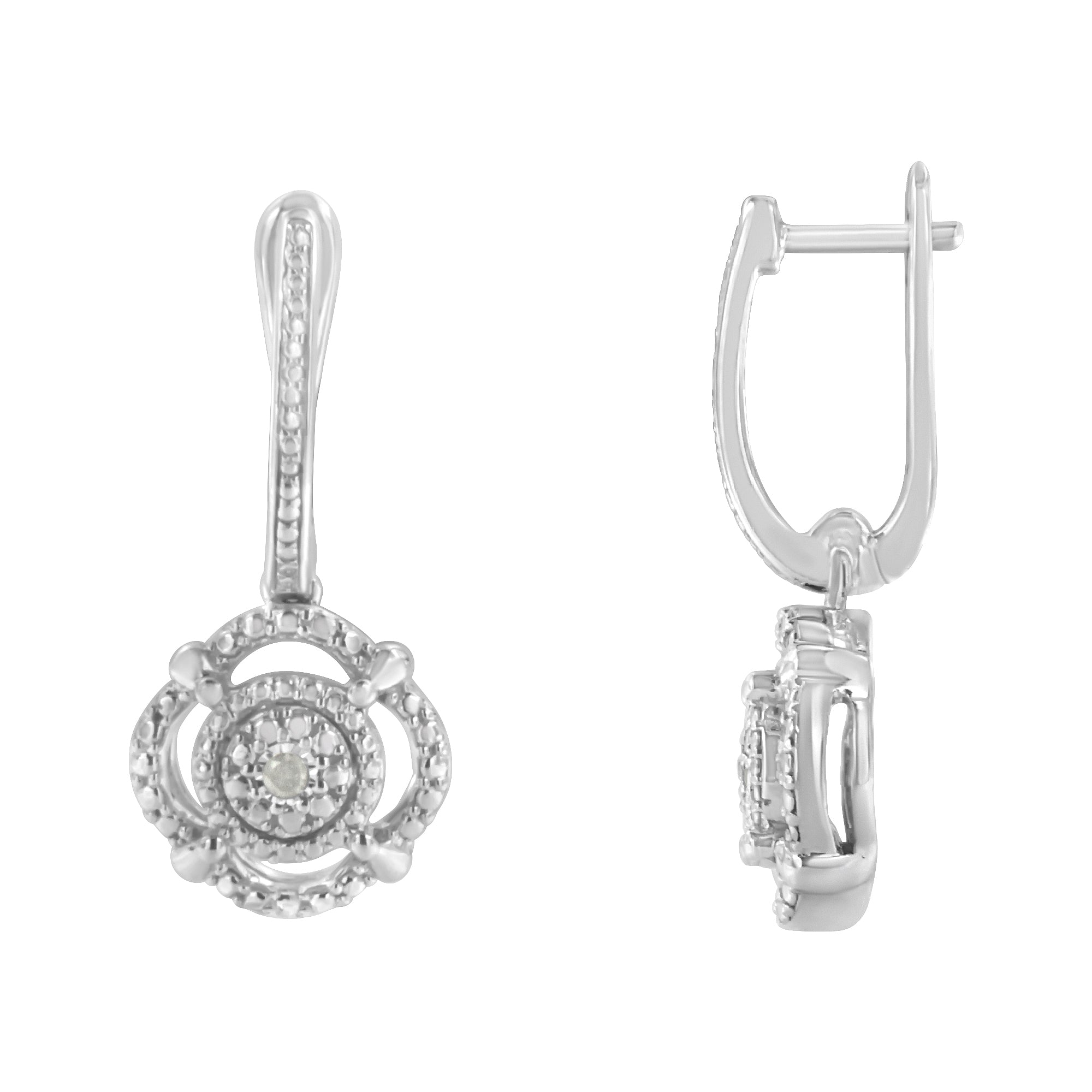 .925 Sterling Silver Miracle-Set Diamond Accent Drop and Dangle Earrings I-J Color, I3 Clarity on sale at MyriadMart