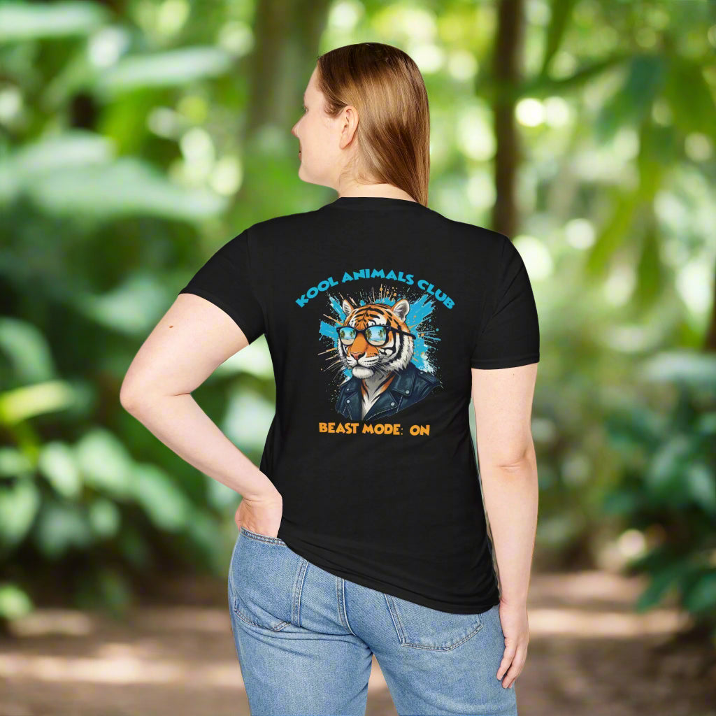 Kool Animals Club Tee, Beast Mode Unisex T-Shirt, Fun Graphic Tee, Animal Lover Gift, Cool Casual Wear, Cool Tiger - MyriadMart
