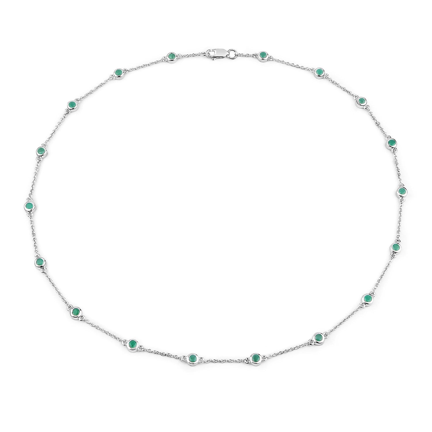 1.80 Carat Genuine Emerald .925 Sterling Silver Necklace on sale at MyriadMart