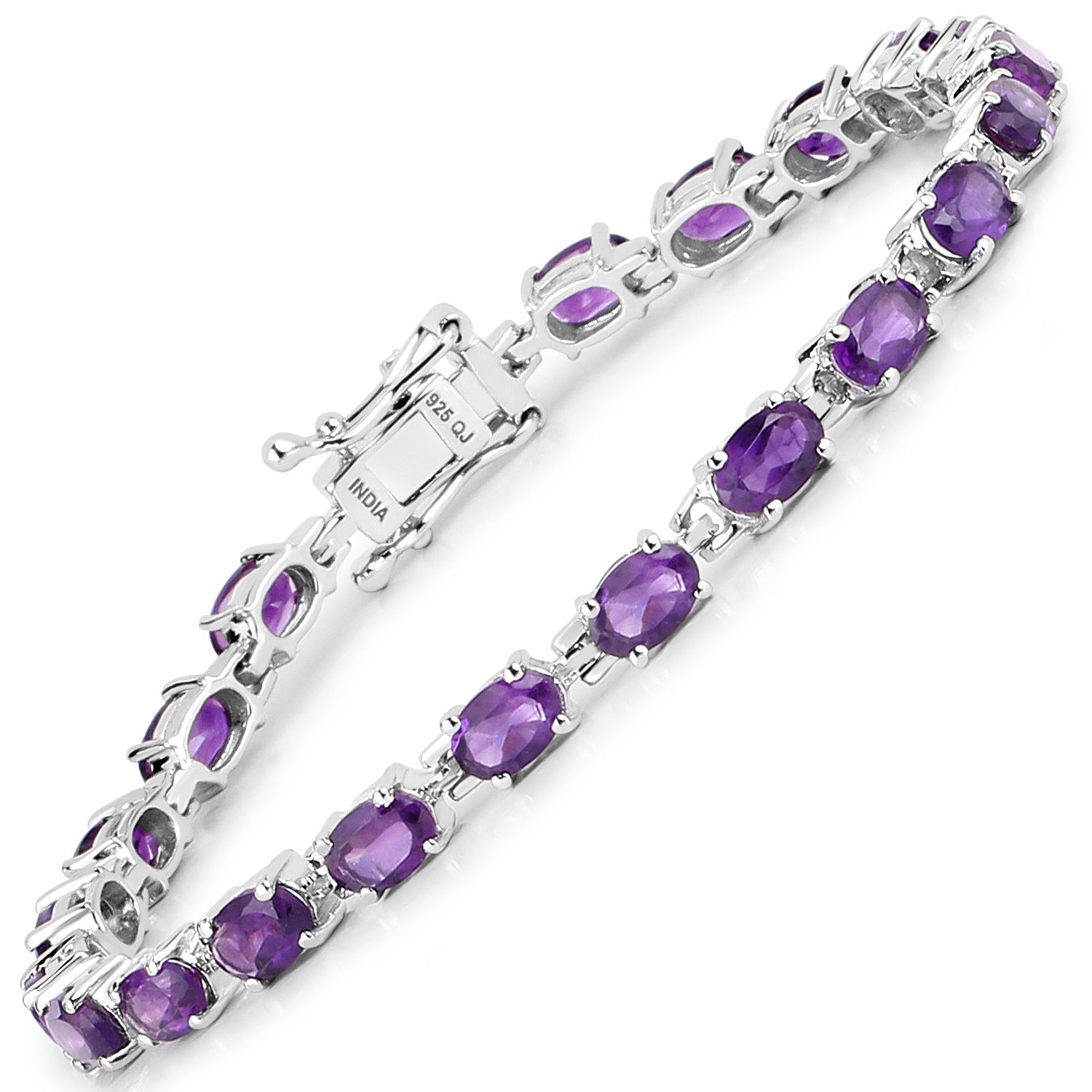 7.98 Carat Genuine Amethyst .925 Sterling Silver Bracelet on sale at MyriadMart