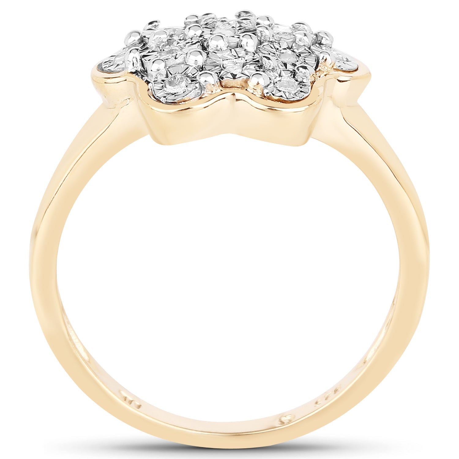 14K Yellow Gold Plated 0.07 Carat Genuine White Diamond .925 Sterling Silver Ring on sale at MyriadMart