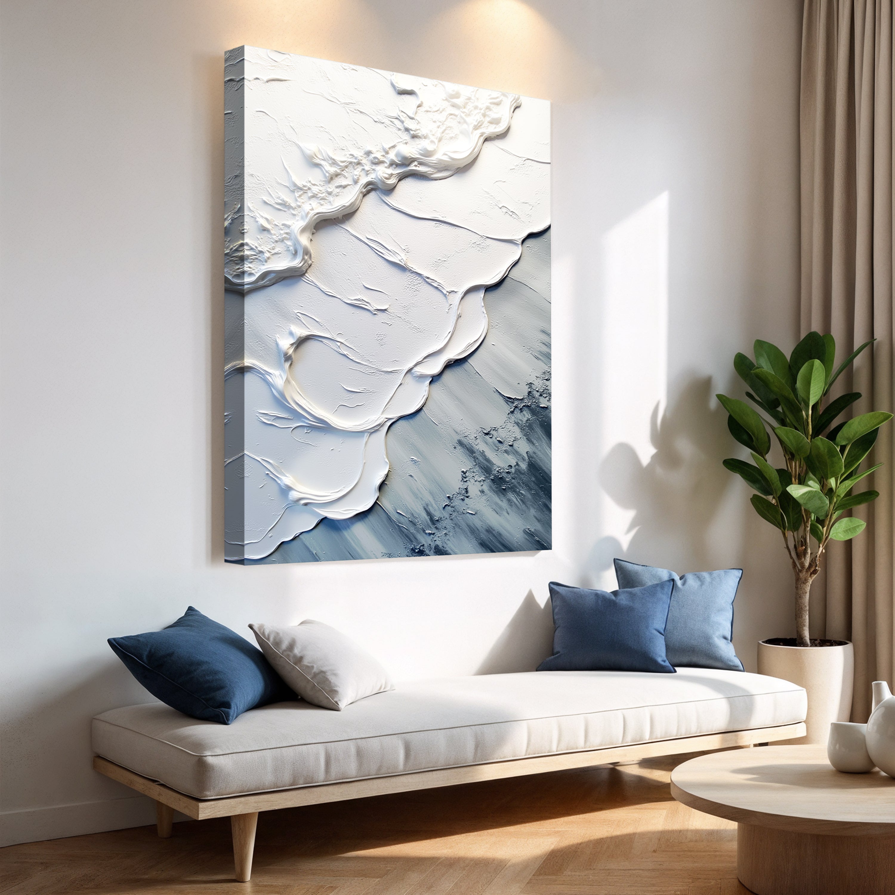 Abstract Minimalist Wave Impasto Wall Art II on sale at MyriadMart