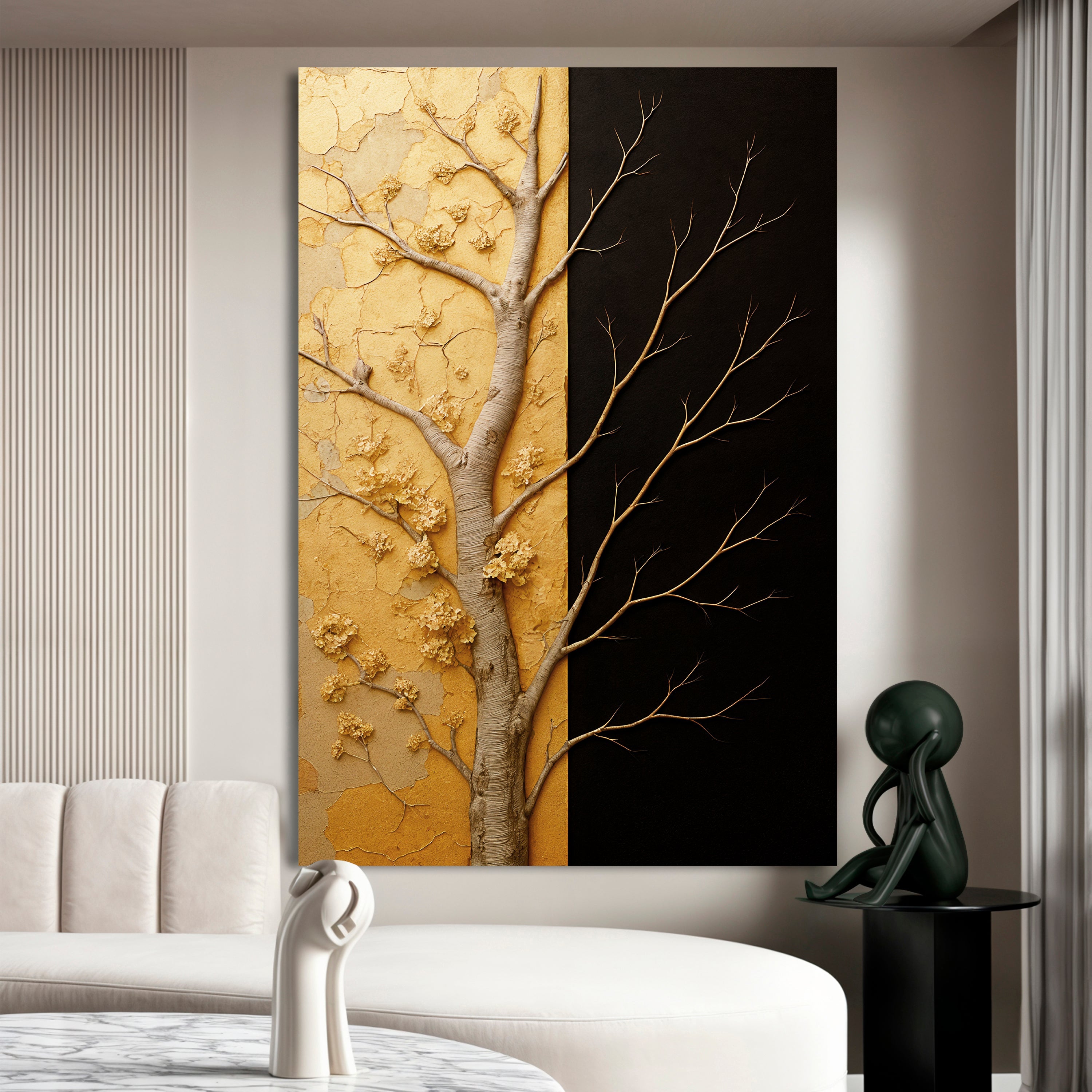 Golden Eclipse Impasto Wall Art on sale at MyriadMart