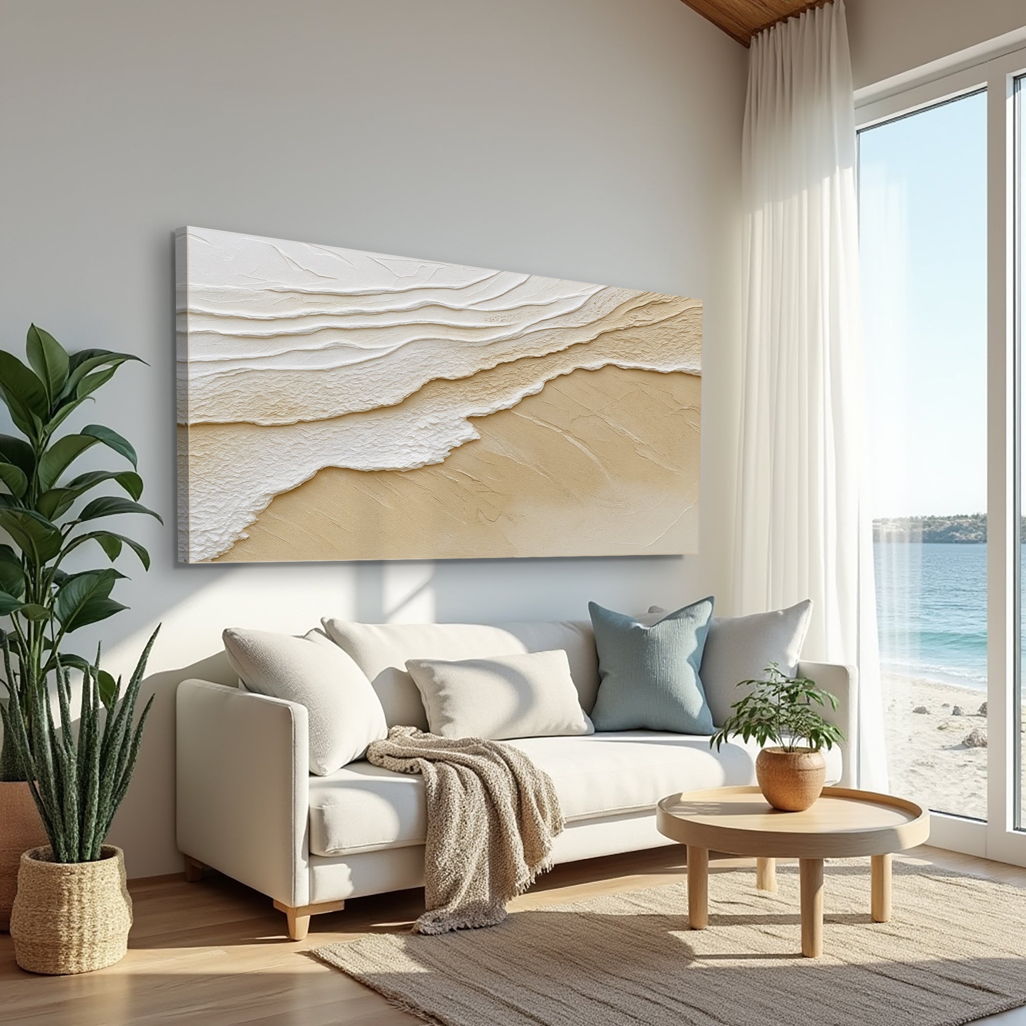 Neutral Ocean Waves Wall Art on sale at MyriadMart