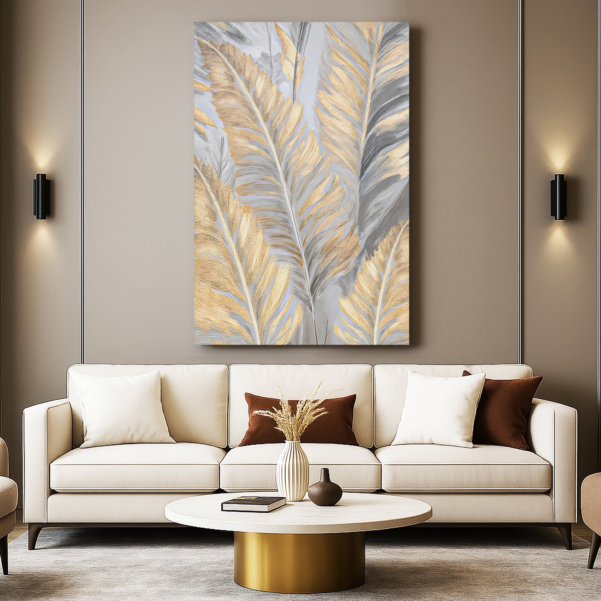 Luxury Gold and Silver Leaf Wall Art on sale at MyriadMart