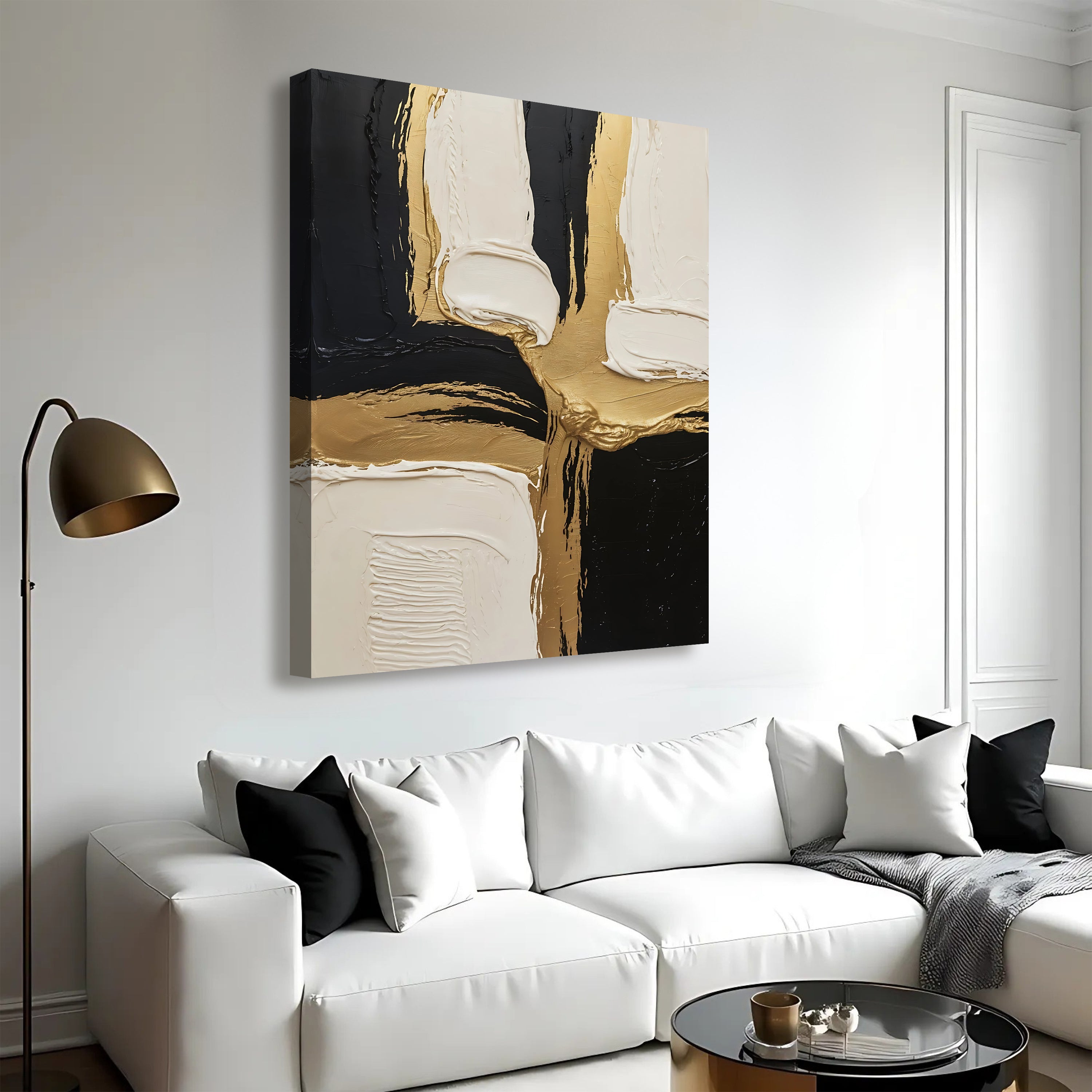 Black White and Gold Wall Art on sale at MyriadMart