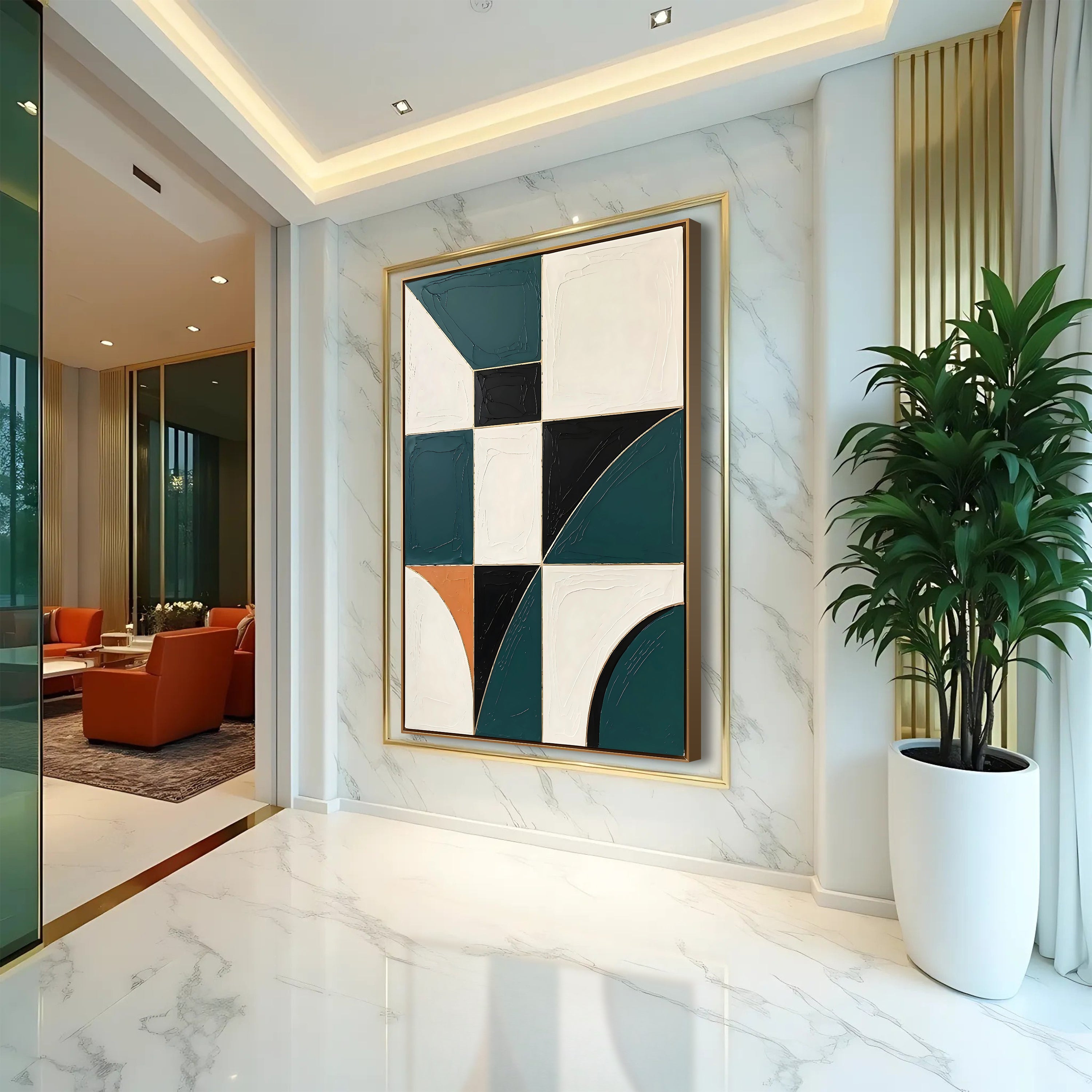 Green Abstract Shapes Wall Art on sale at MyriadMart