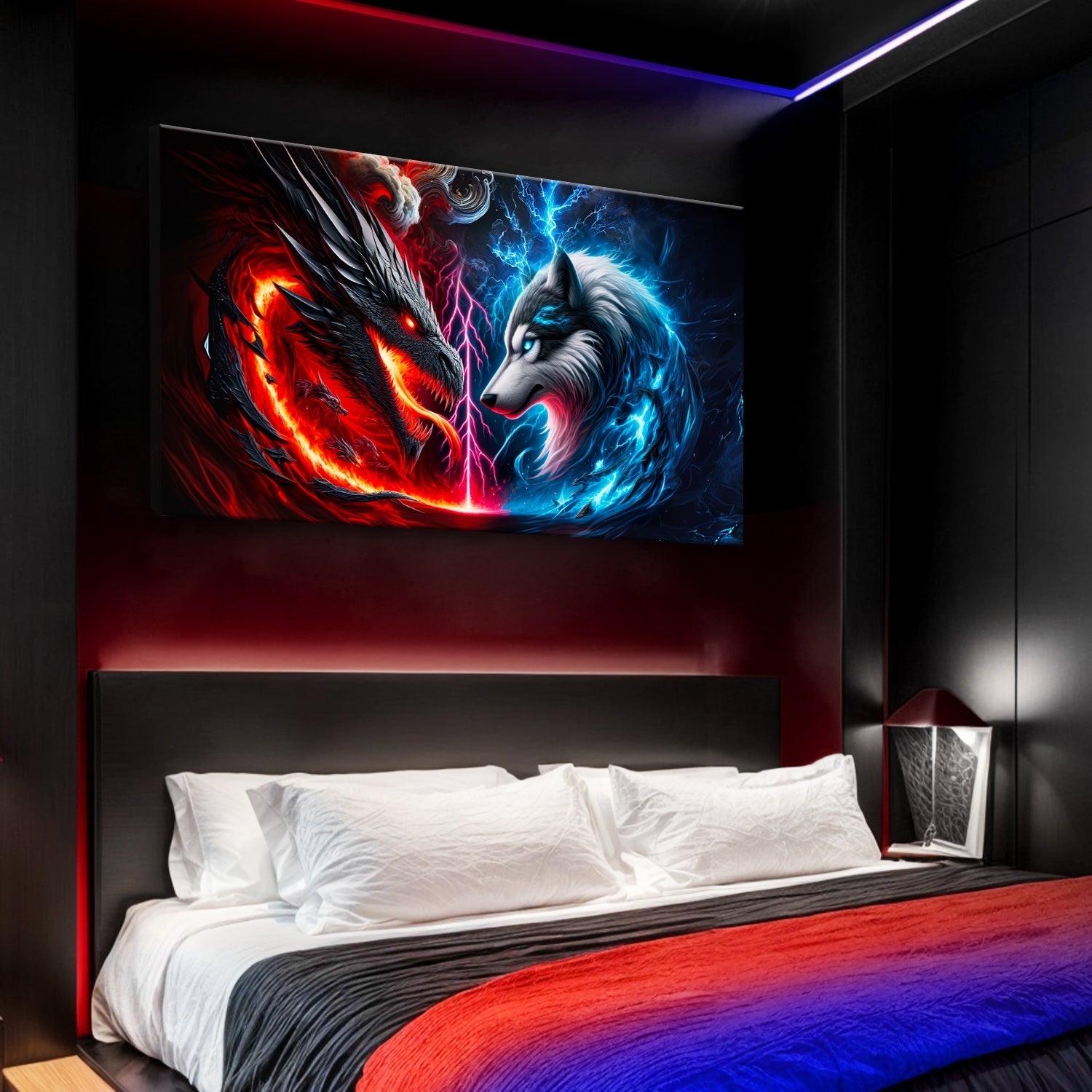 3D Dragon and Wolf Wall Art VI on sale at MyriadMart
