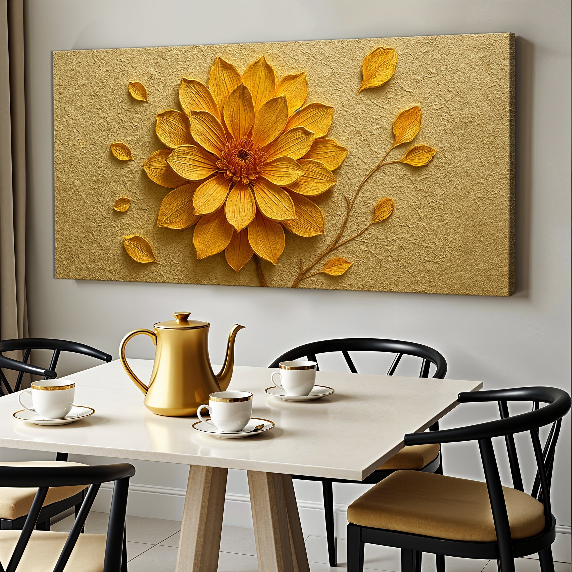 Golden Dandelion Minimalist Abstract Wall Art IV on sale at MyriadMart