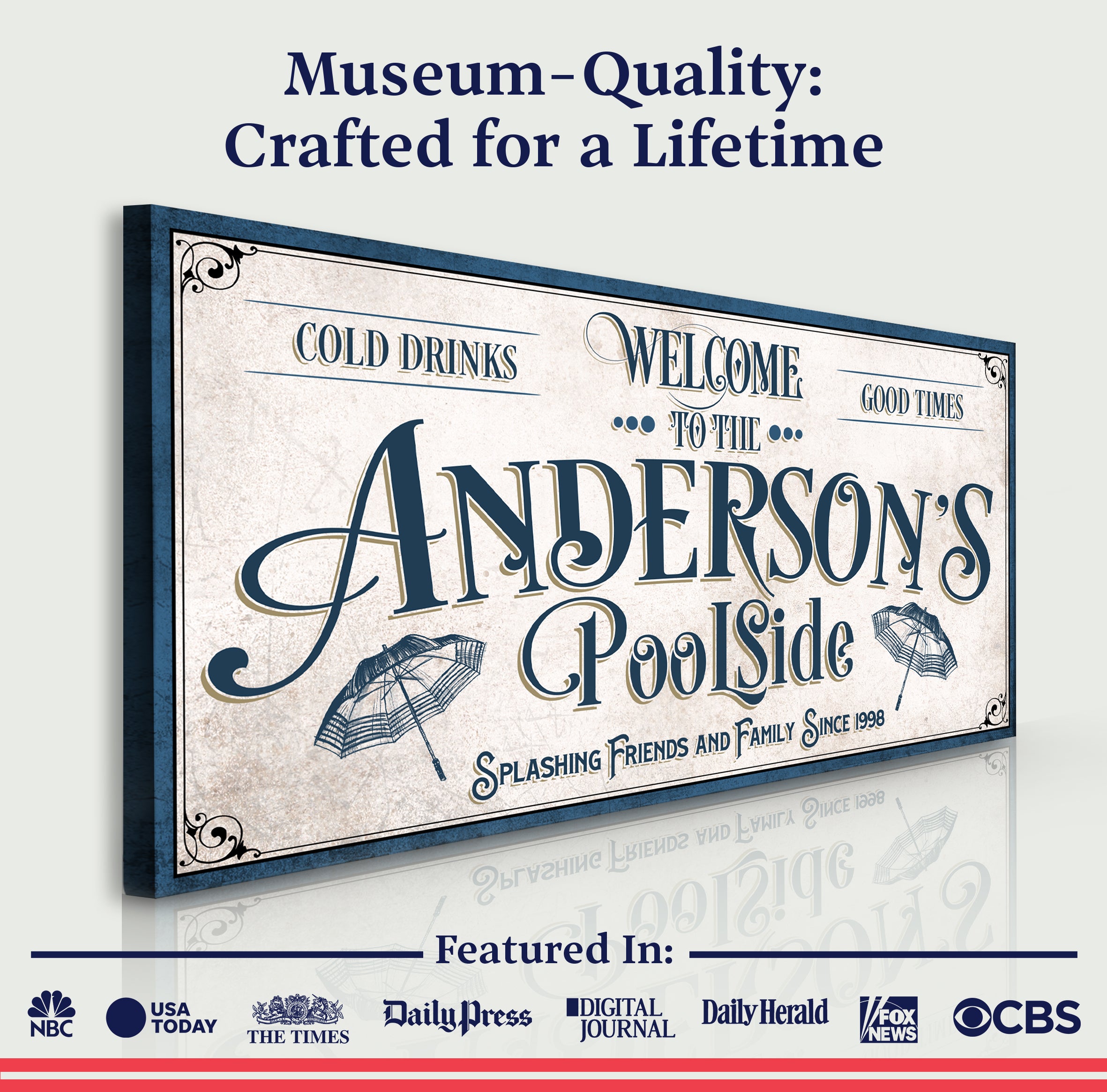 Personalized Pool Party Sign on sale at MyriadMart