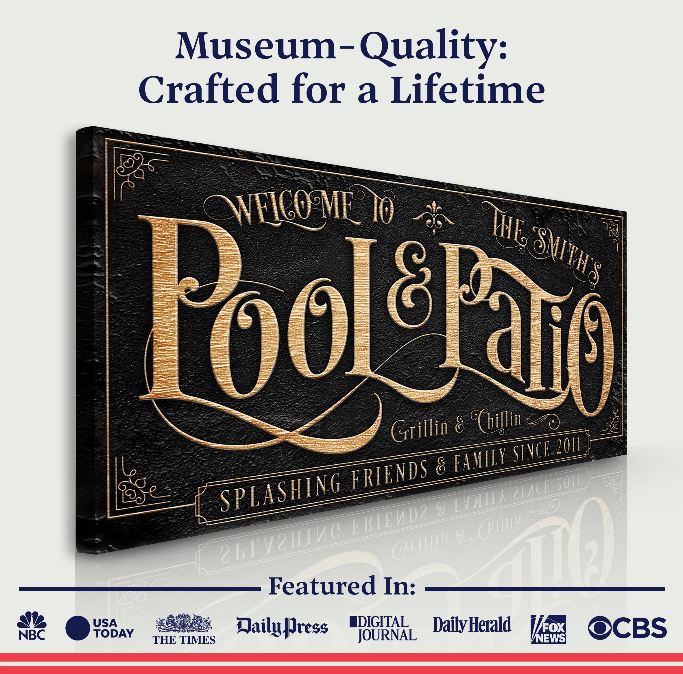 Personalized Pool & Patio Sign II on sale at MyriadMart
