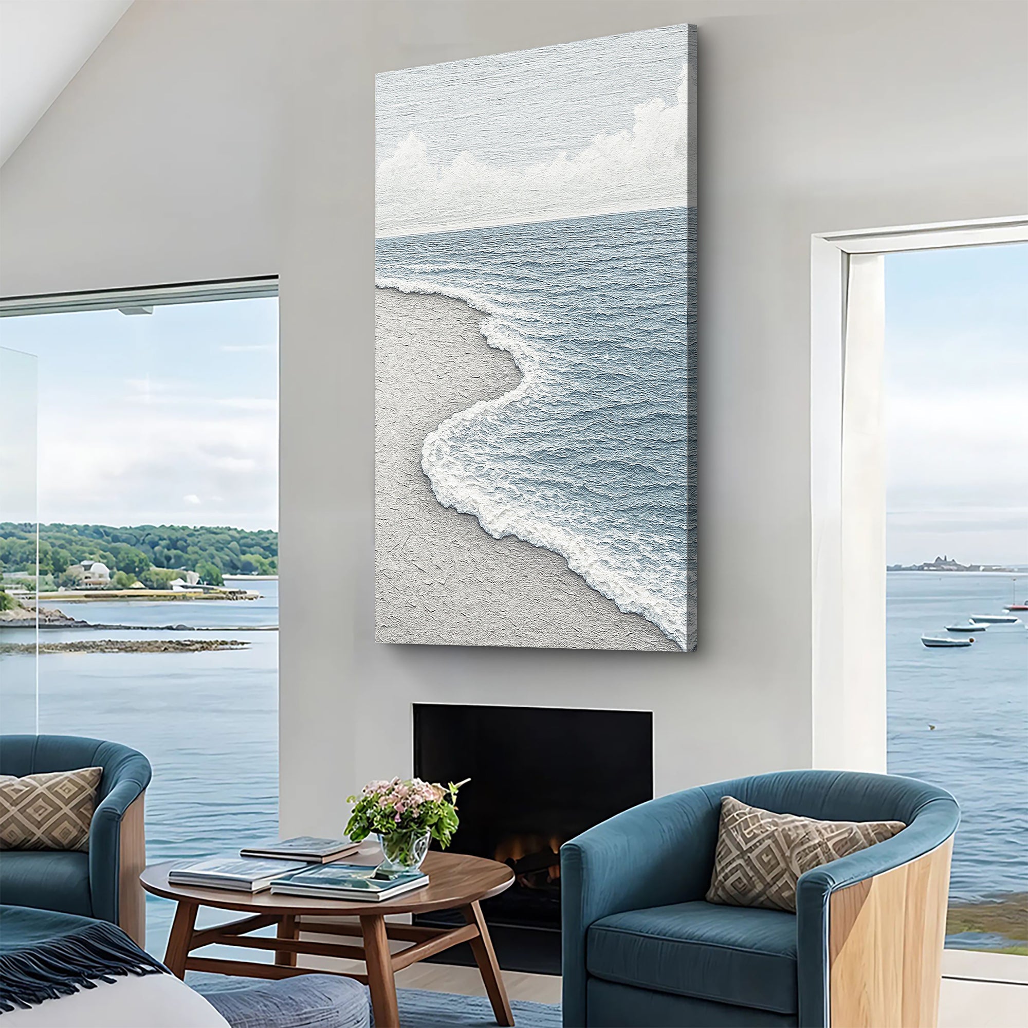 White Waves Abstract Wall Art on sale at MyriadMart