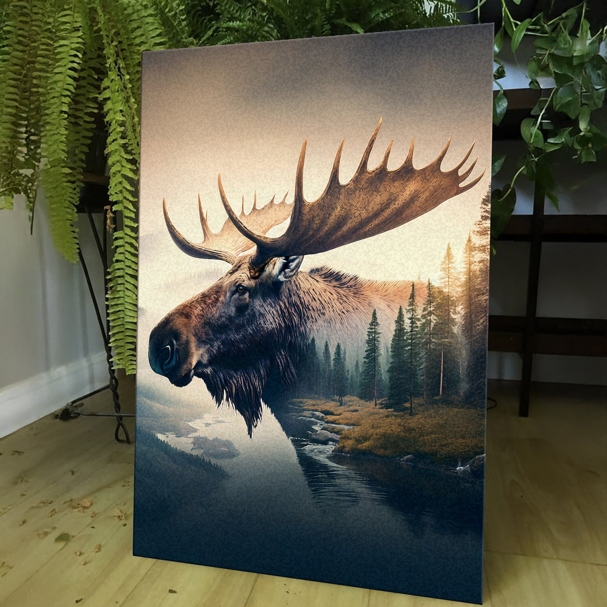 Moose Double Exposure Wall Art on sale at MyriadMart