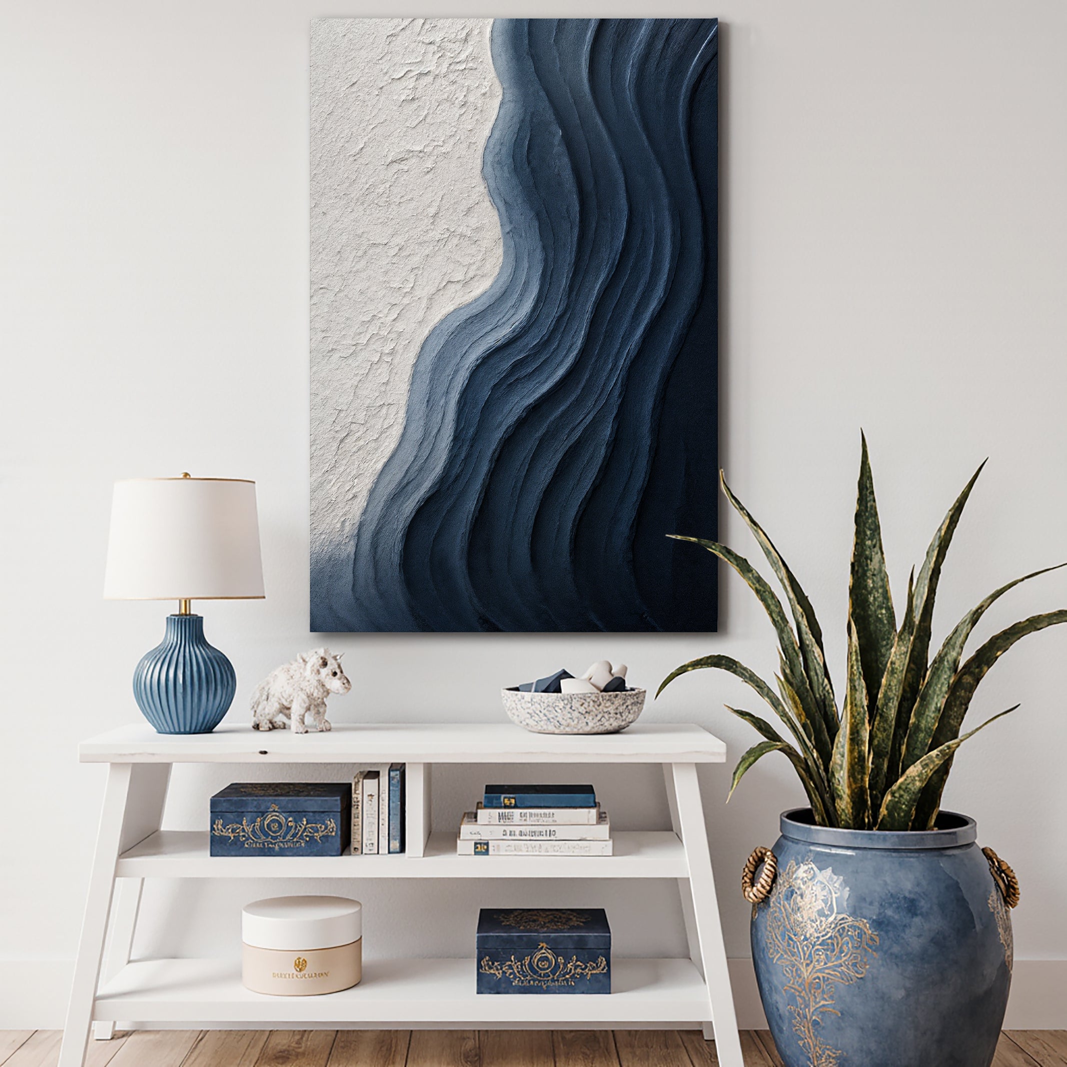 Abstract Minimalist Wave Impasto Wall Art on sale at MyriadMart