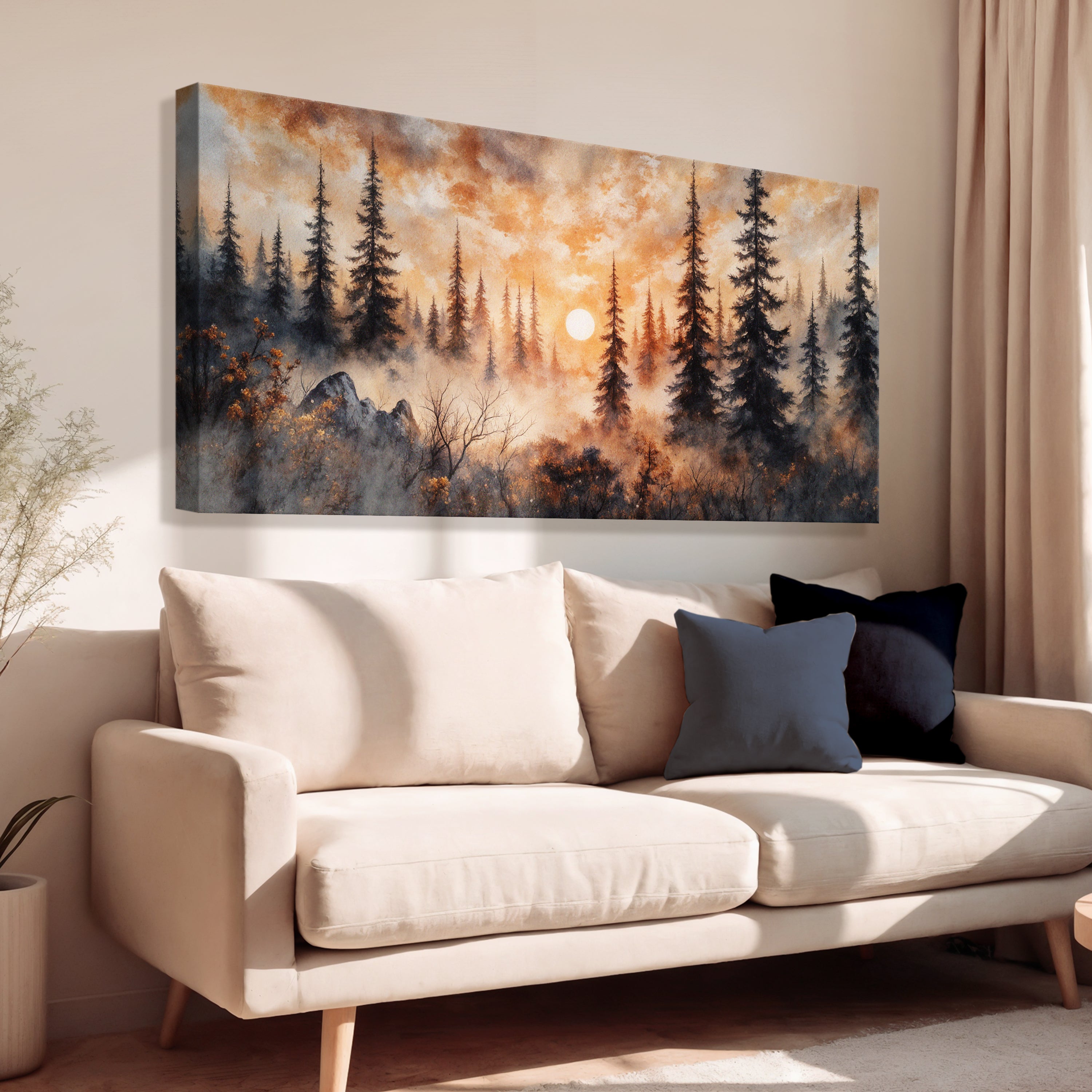 Rustic Forest Sunset Wall Art on sale at MyriadMart
