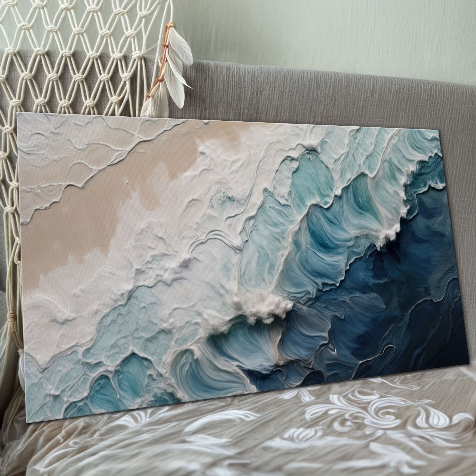 Crashing Coastal Waves Impasto Wall Art on sale at MyriadMart