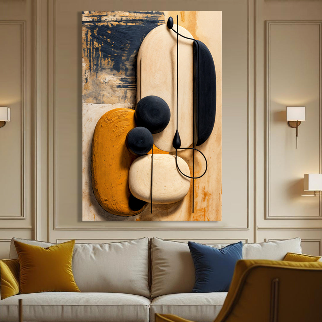 Orange Abstract Harmony Wall Art on sale at MyriadMart