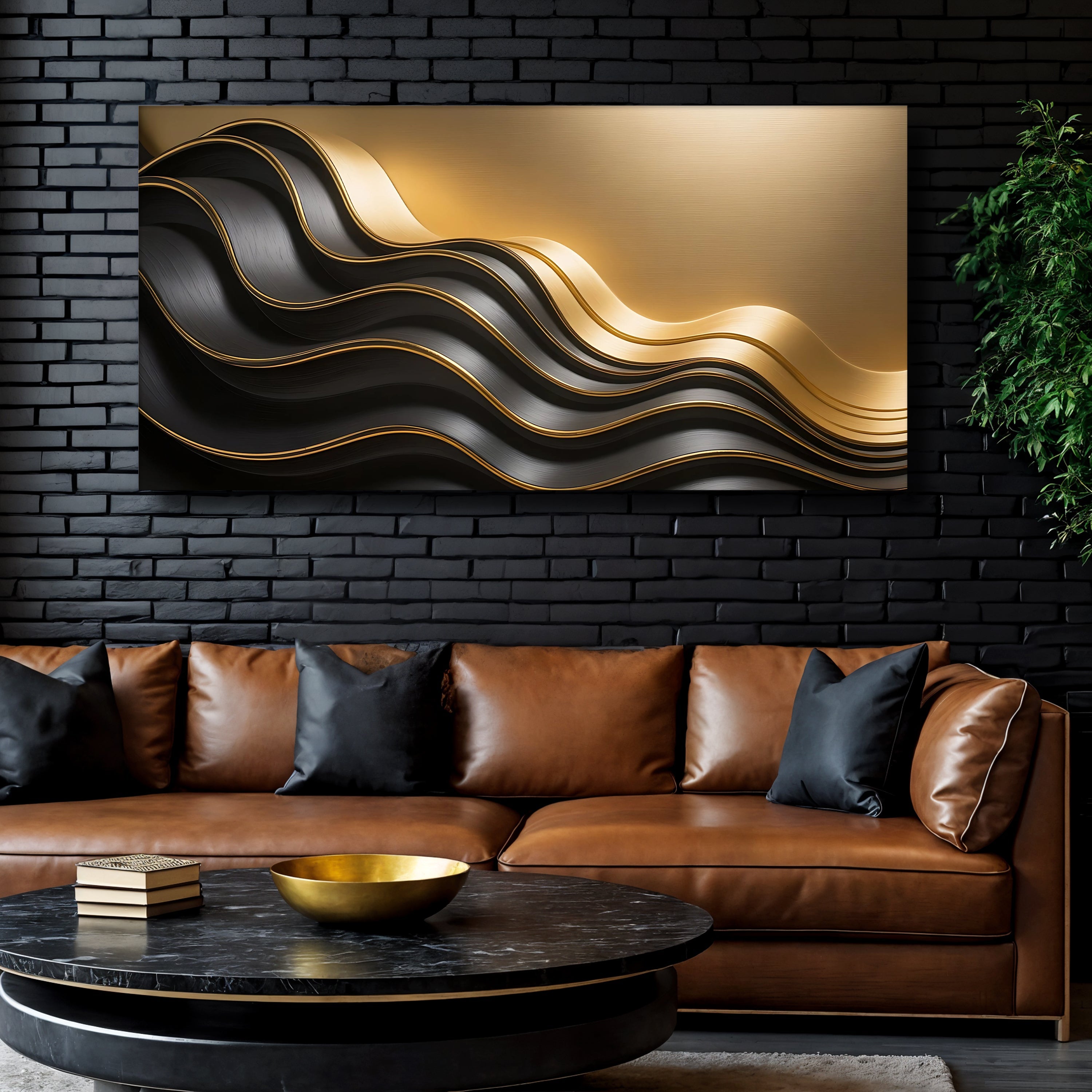 Black and Gold Minimalist Abstract Wall Art IV on sale at MyriadMart