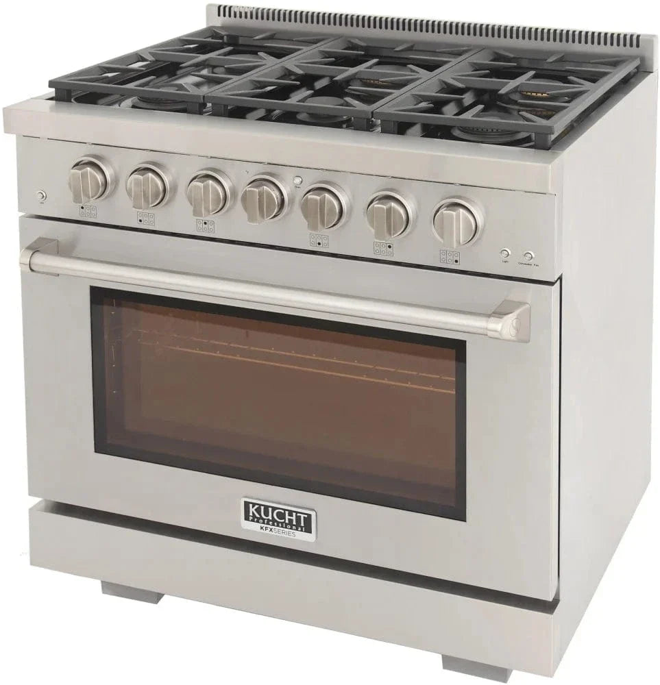 Kucht 36" Freestanding Professional Gas Range Liquid Propane KFX3600X/LP-S on sale at MyriadMart