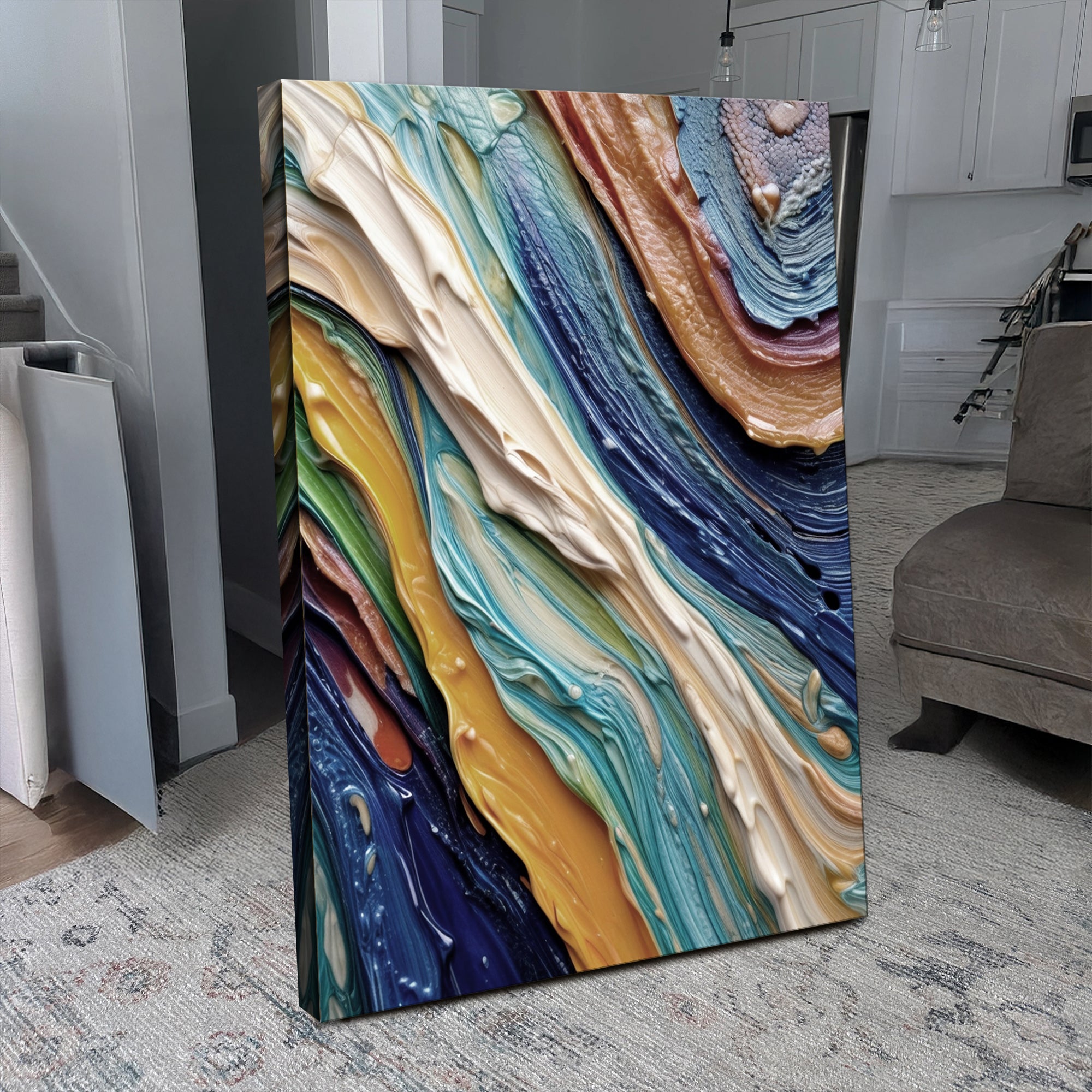 Ocean Waves Impasto Wall Art on sale at MyriadMart
