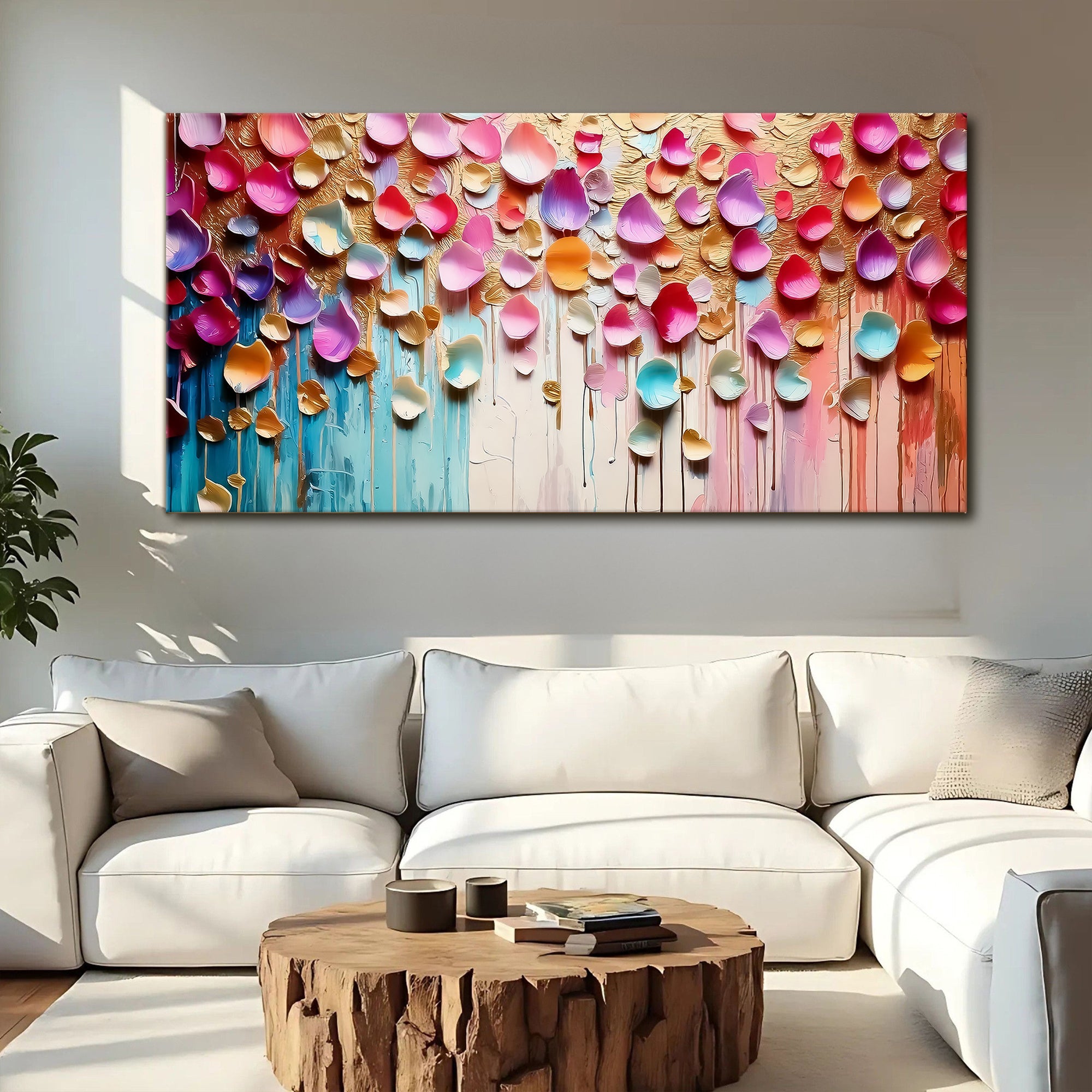 Vibrant Petals Impasto Wall Art on sale at MyriadMart