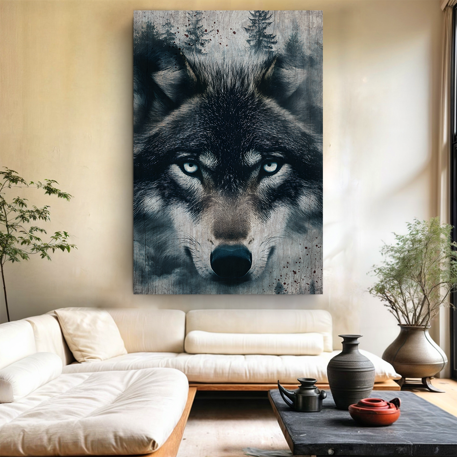 Wolf Double Exposure Wall Art III on sale at MyriadMart
