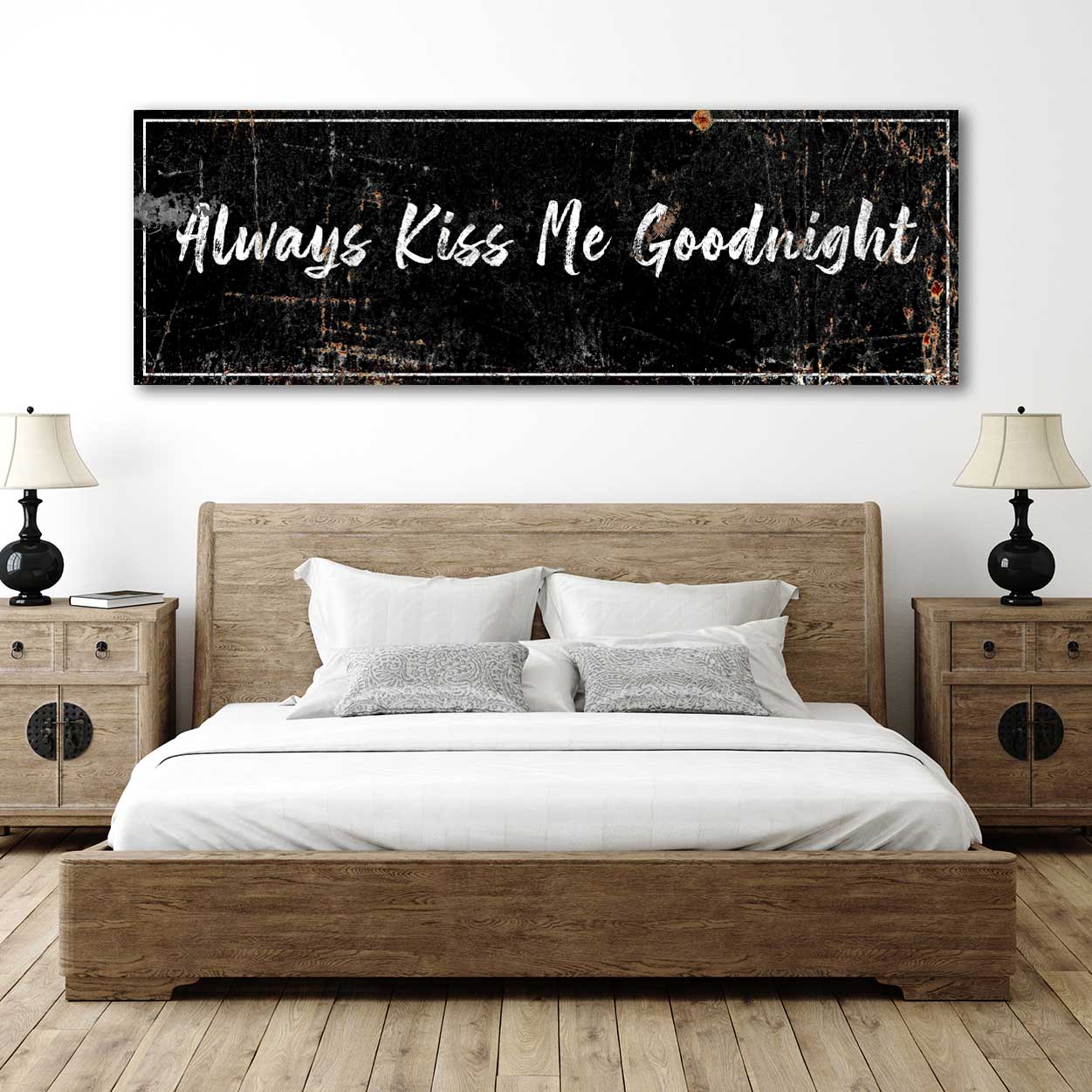 Always Kiss Me Goodnight Sign on sale at MyriadMart