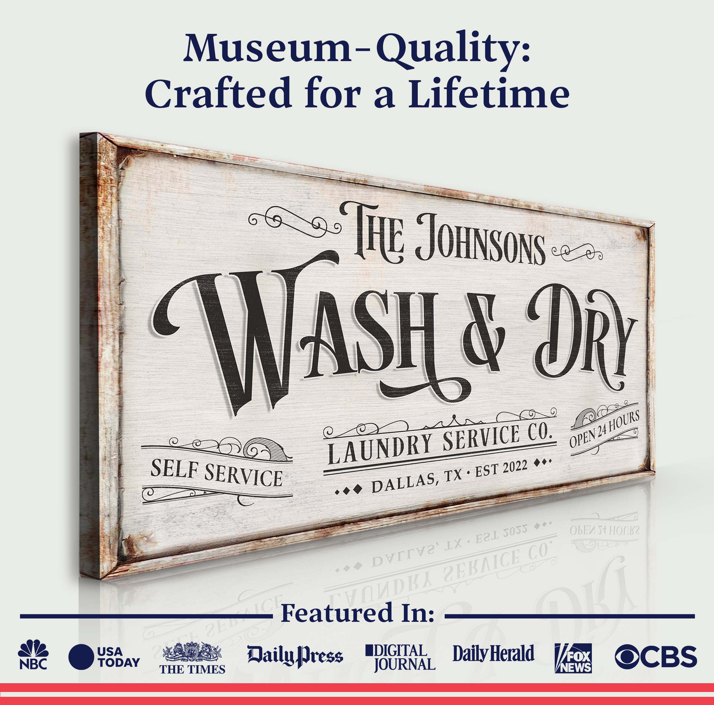 Personalized Laundry Service Sign on sale at MyriadMart